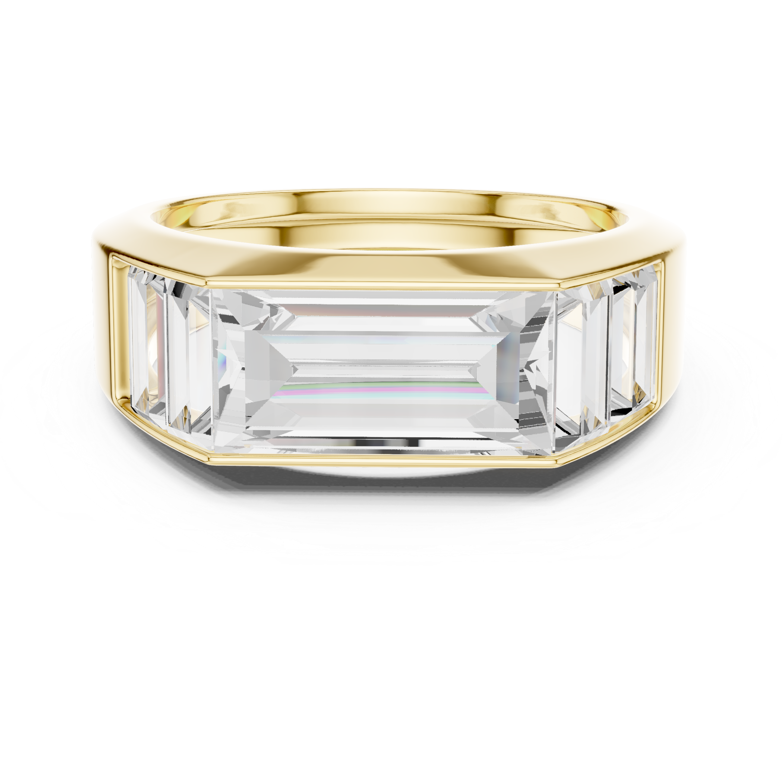 Baguette Cut Channel Set Statement Ring