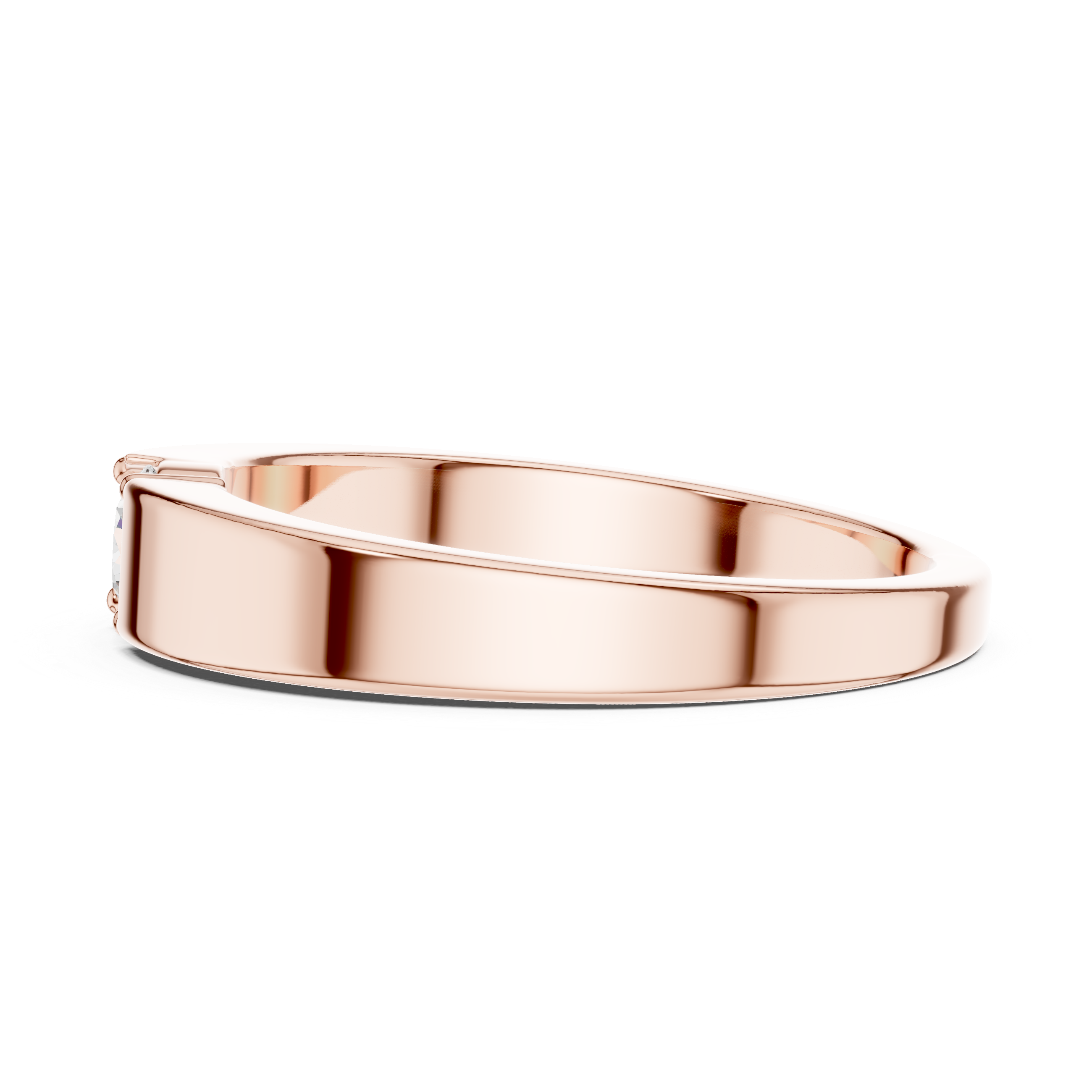 Minimal Solitaire Men’s Ring with Round Center Stone