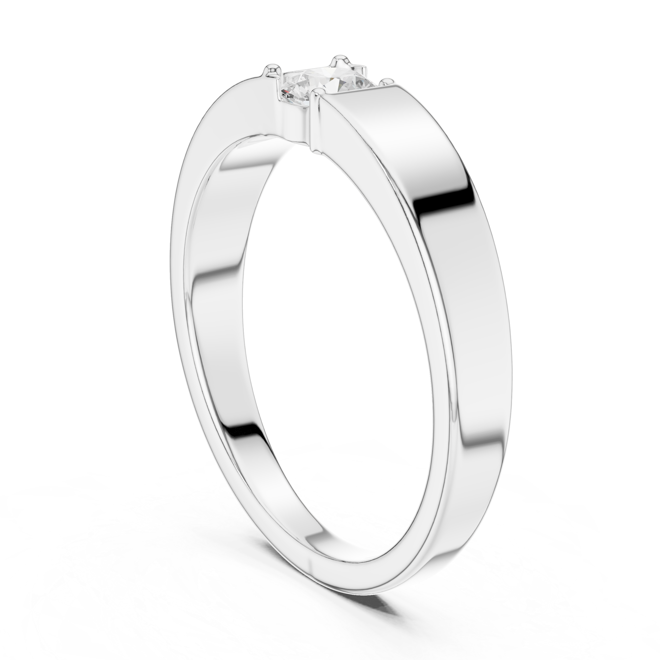 Minimal Solitaire Men’s Ring with Round Center Stone
