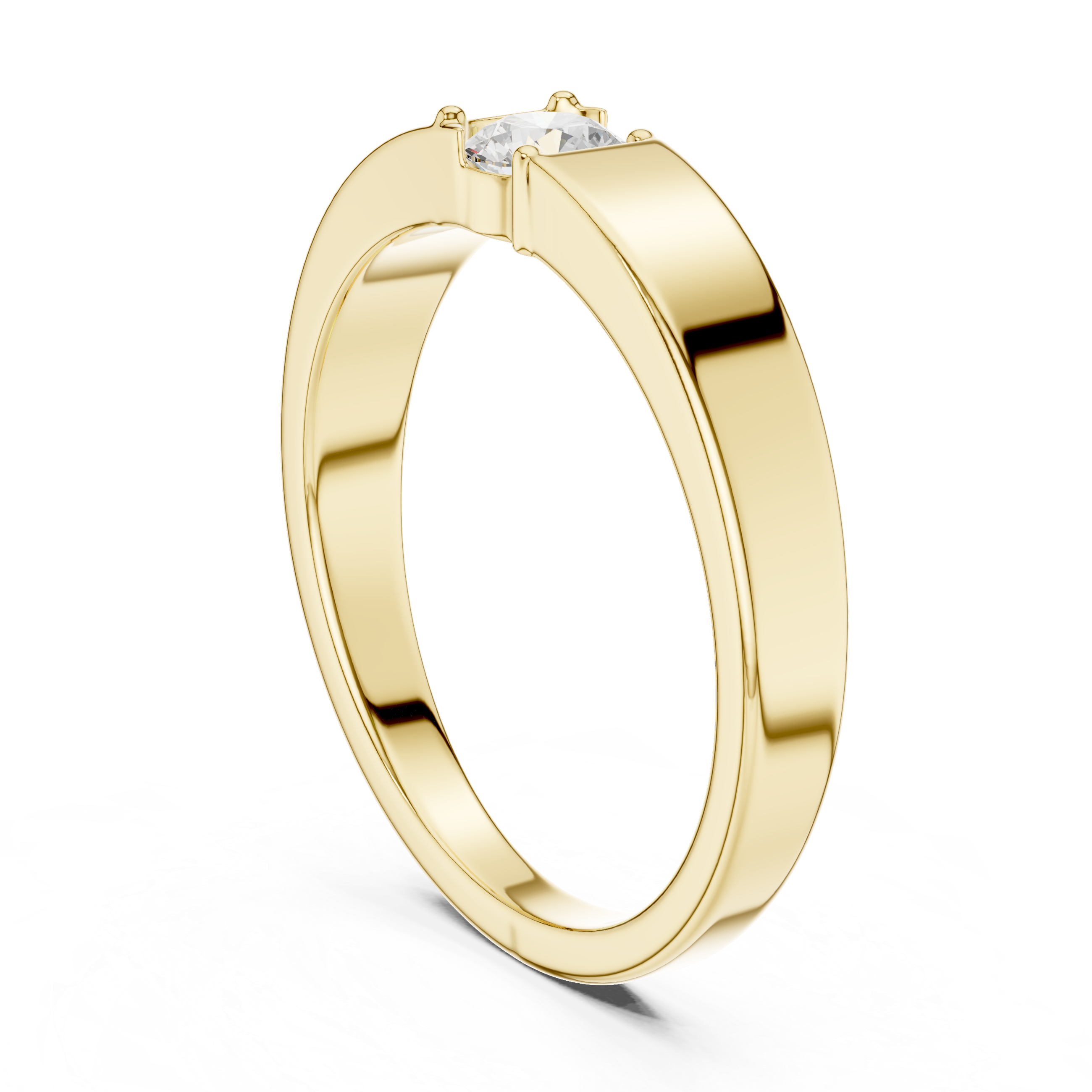 Minimal Solitaire Men’s Ring with Round Center Stone