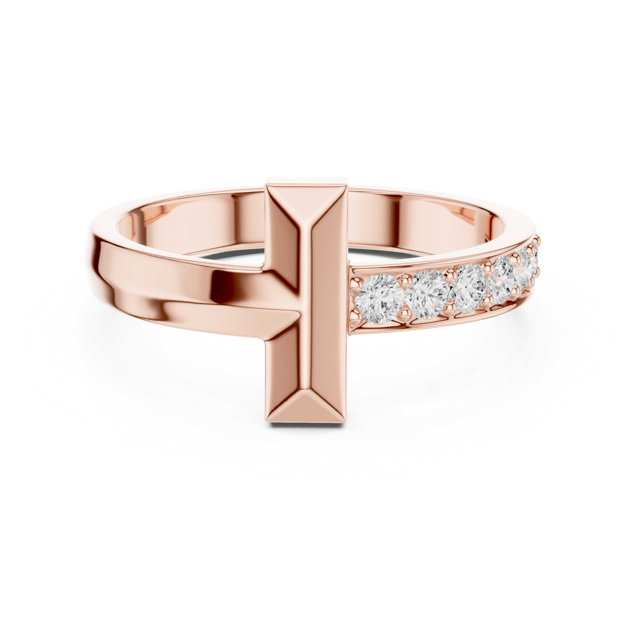 Men’s Cross Bar Diamond Accent Ring in Gold
