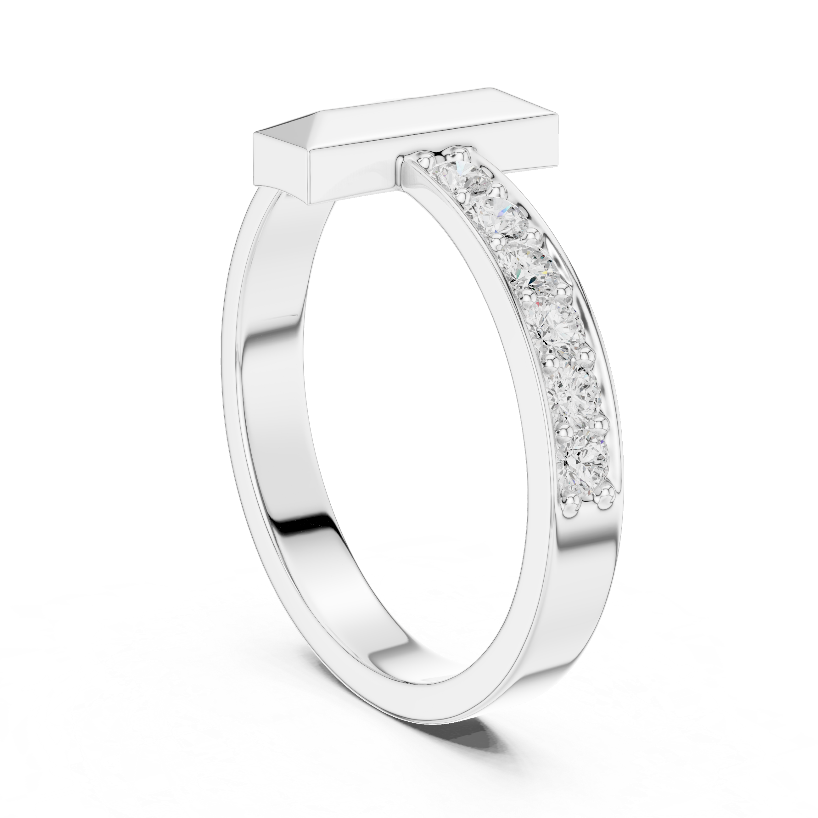 Men’s Cross Bar Diamond Accent Ring in Gold