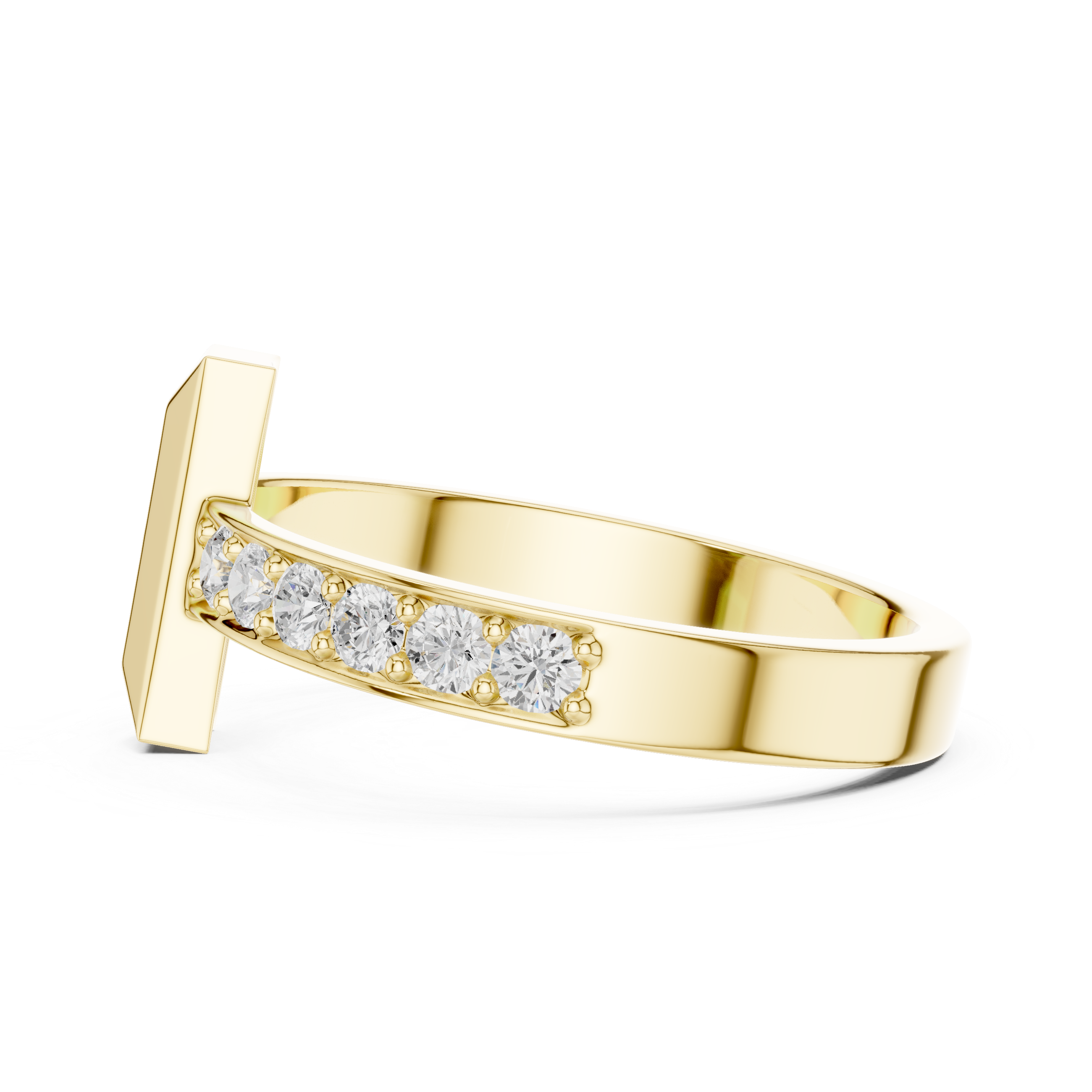 Men’s Cross Bar Diamond Accent Ring in Gold