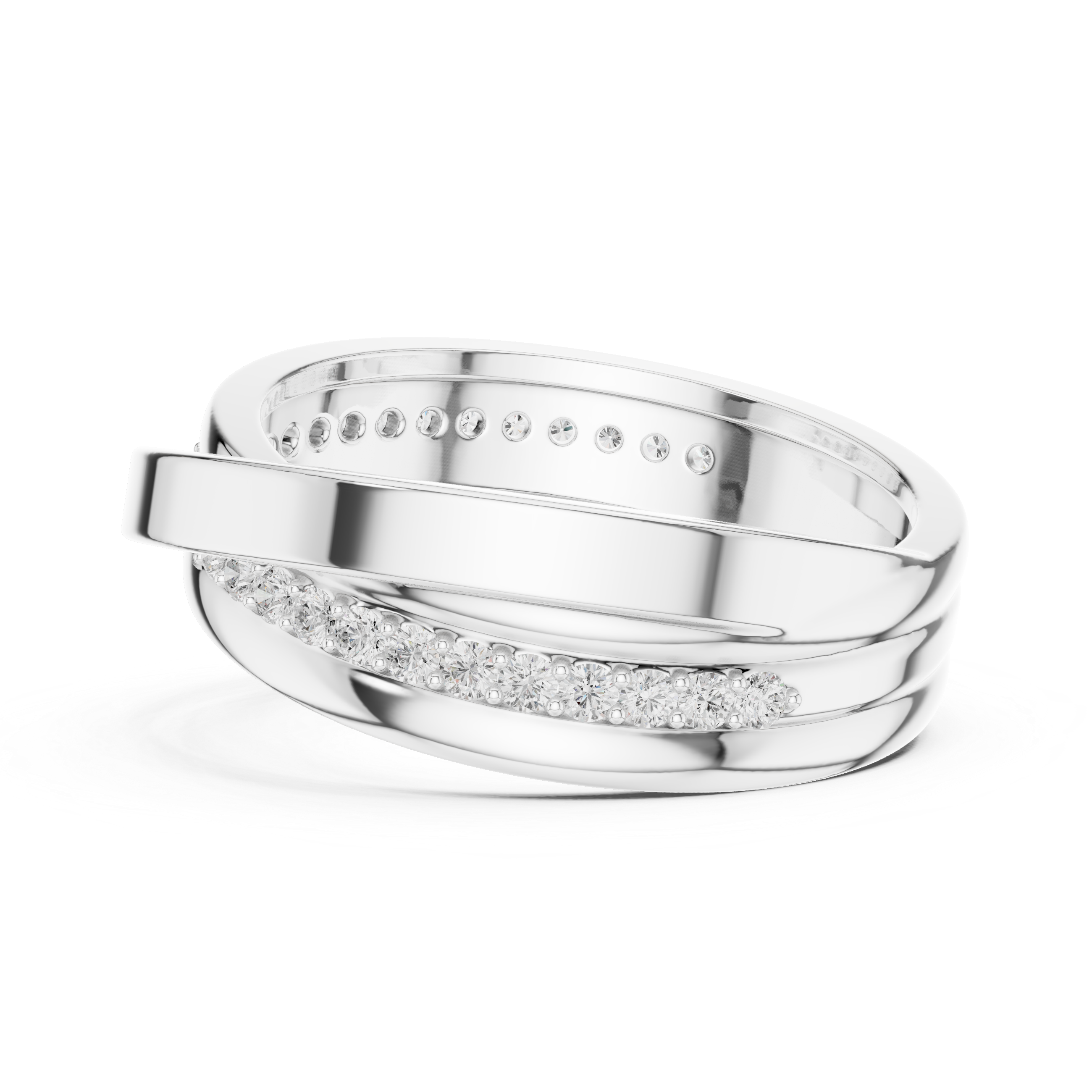 Cross-Over Pavé Diamond Band Ring
