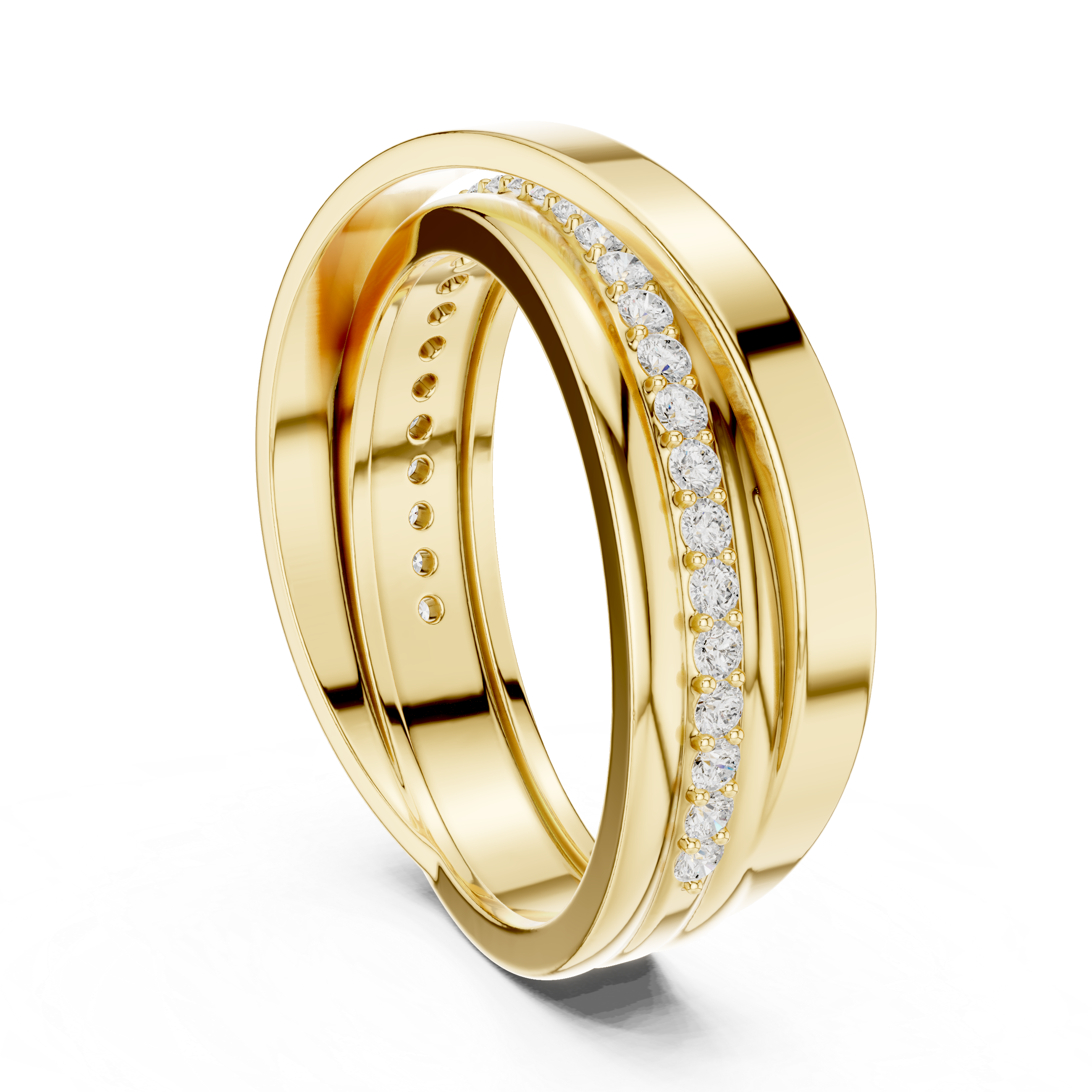 Cross-Over Pavé Diamond Band Ring