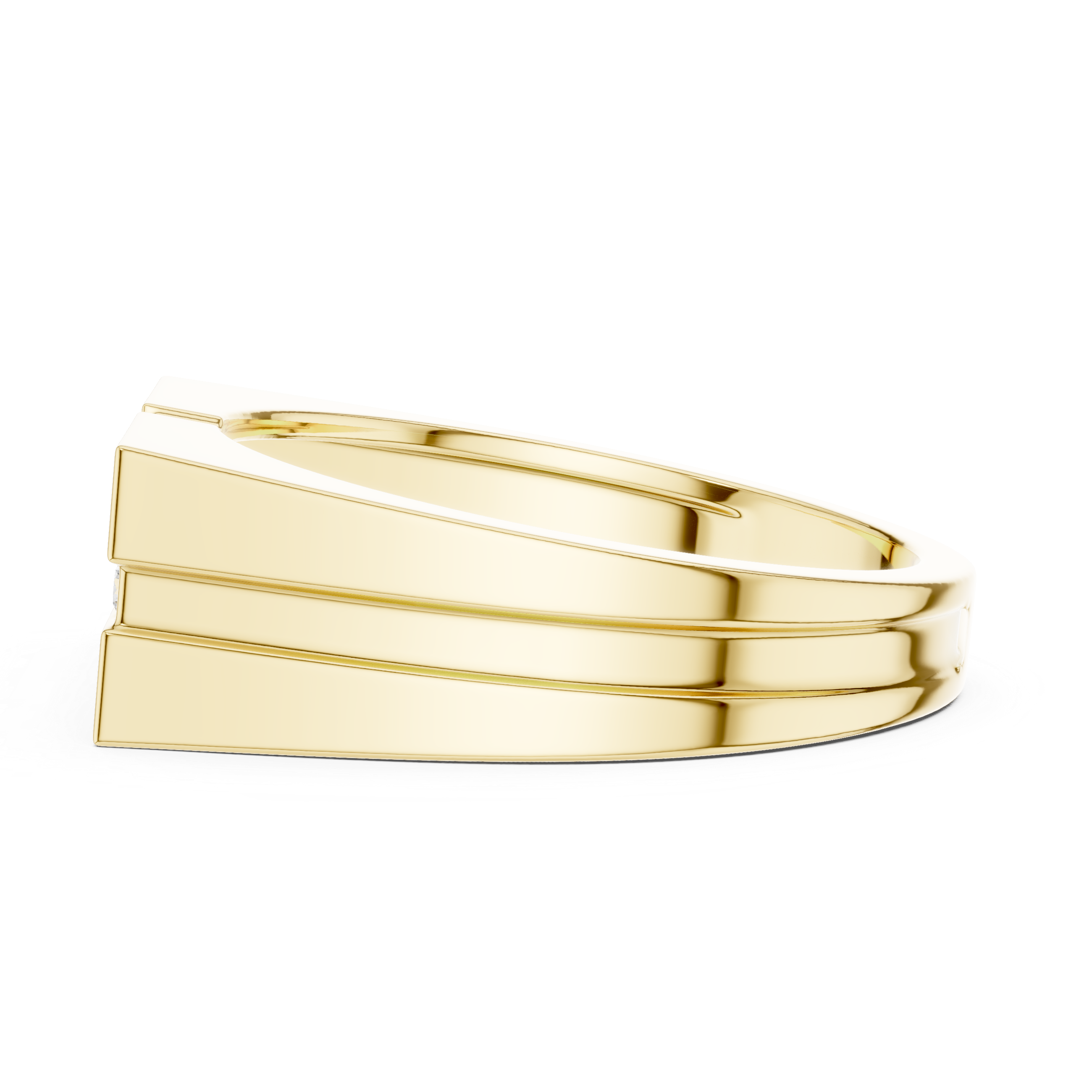 Princess Cut Stone Men's Ring – Geometric Modern Design