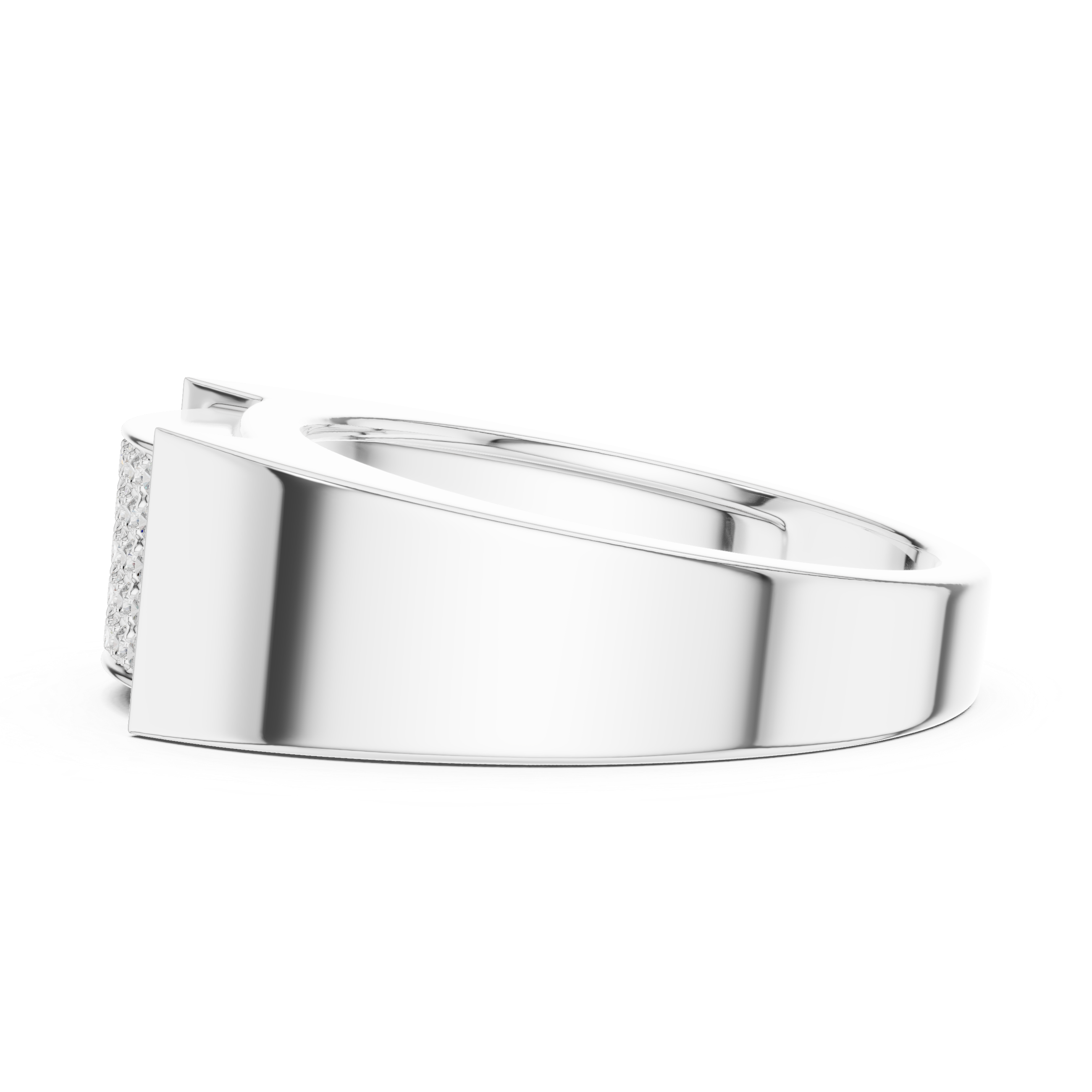 Men’s Pavé Diamond Ring – Wide Surface Bold Sparkle Design