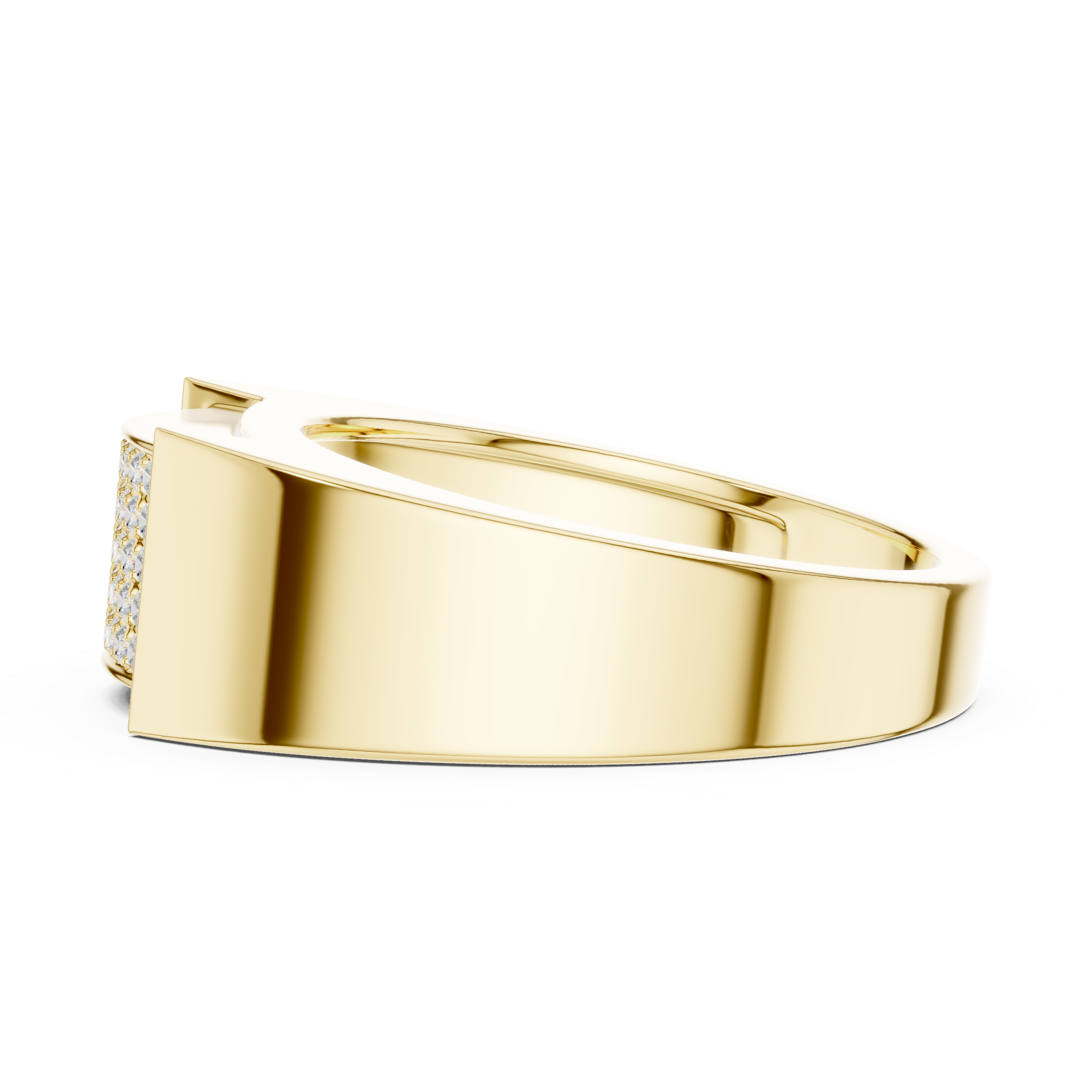 Men’s Pavé Diamond Ring – Wide Surface Bold Sparkle Design