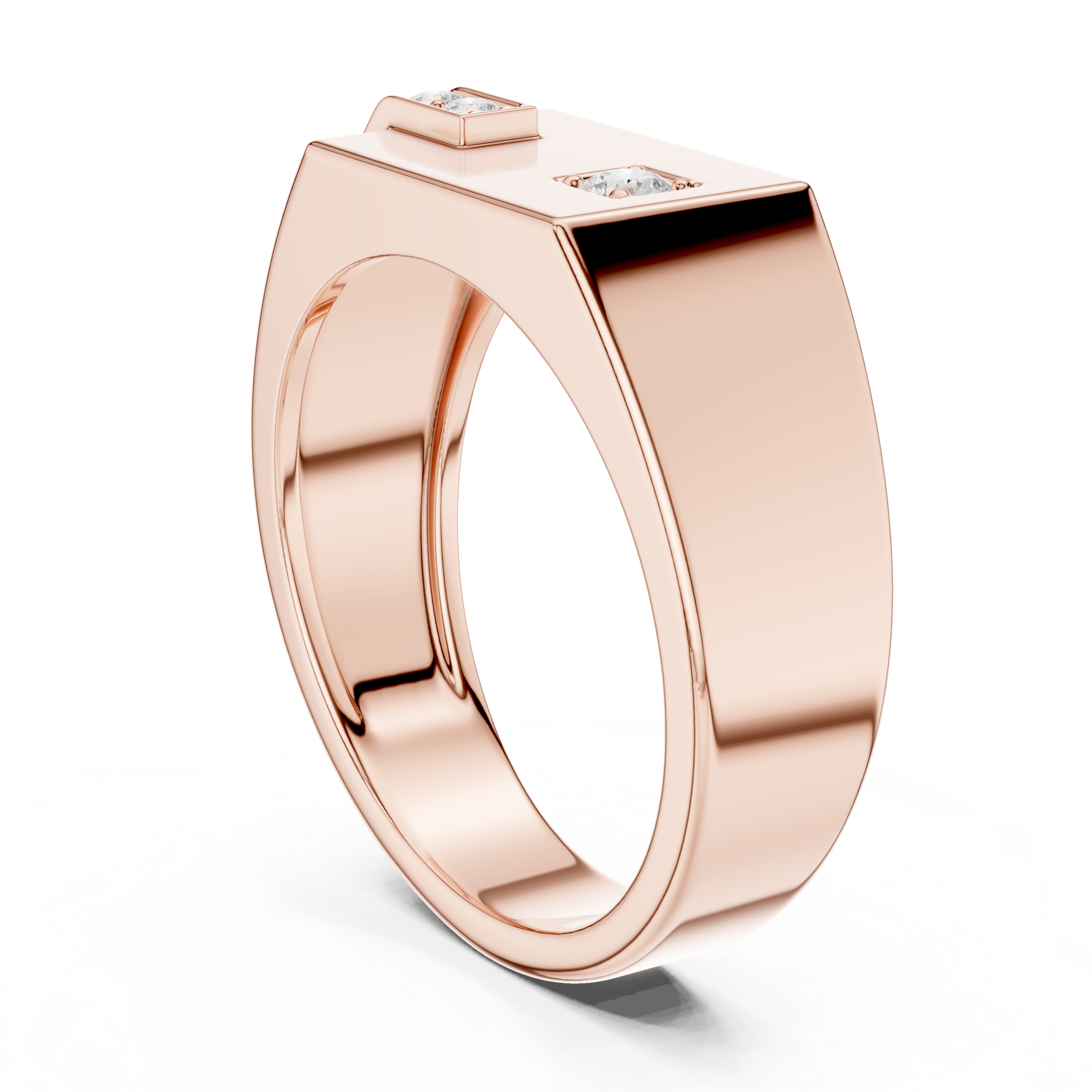 Men’s Geometric Diamond Accent Ring in Gold