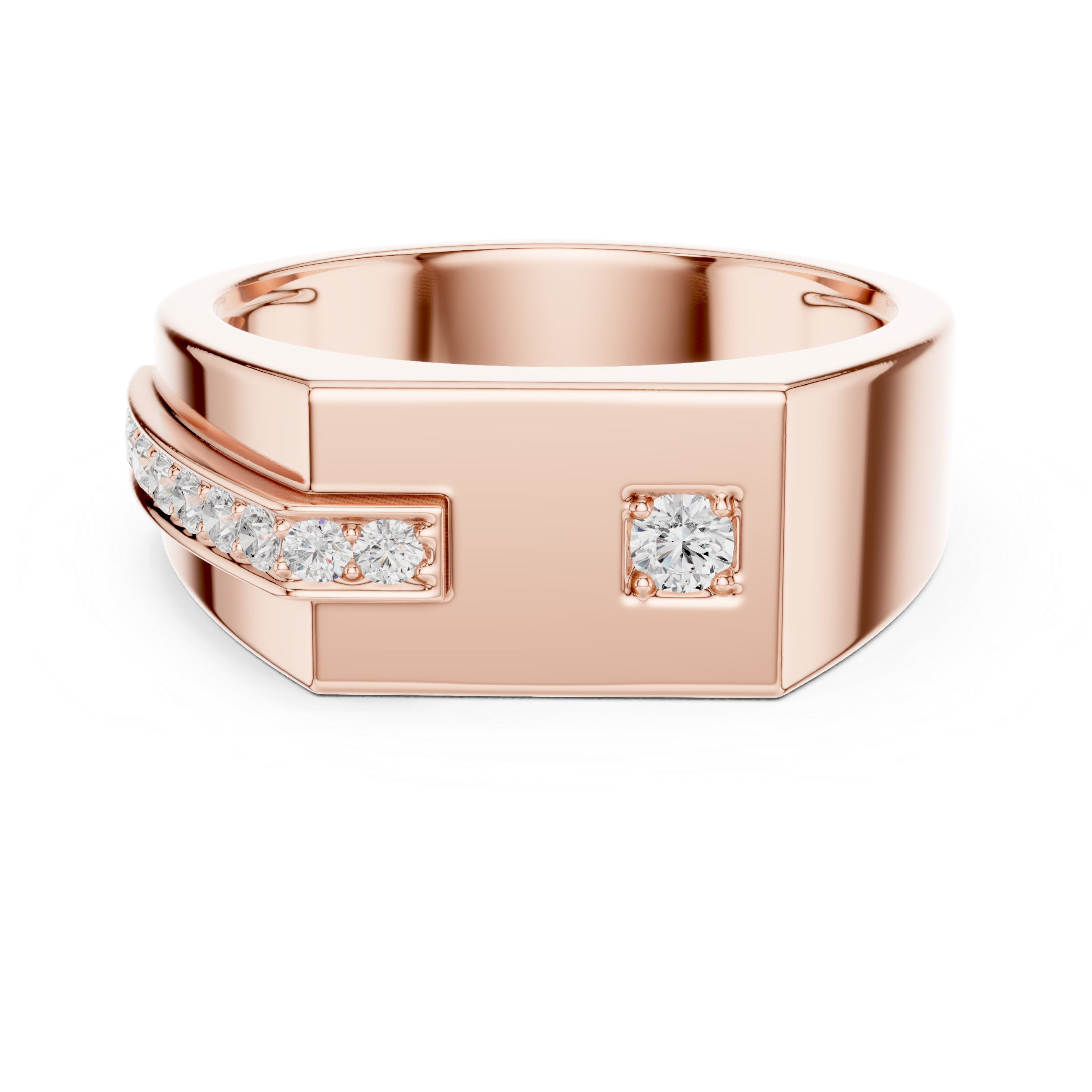 Men’s Geometric Diamond Accent Ring in Gold