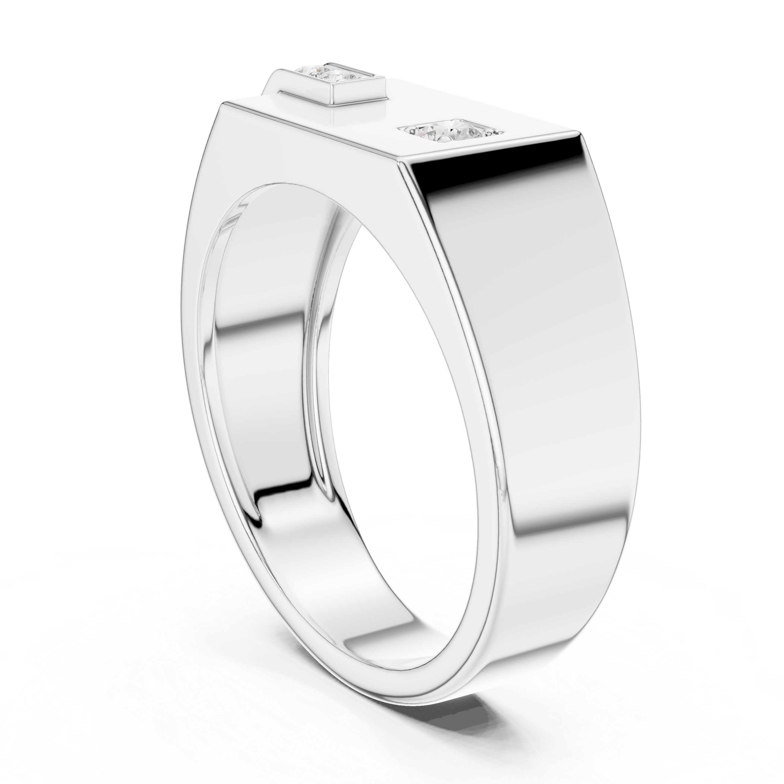 Men’s Geometric Diamond Accent Ring in Gold