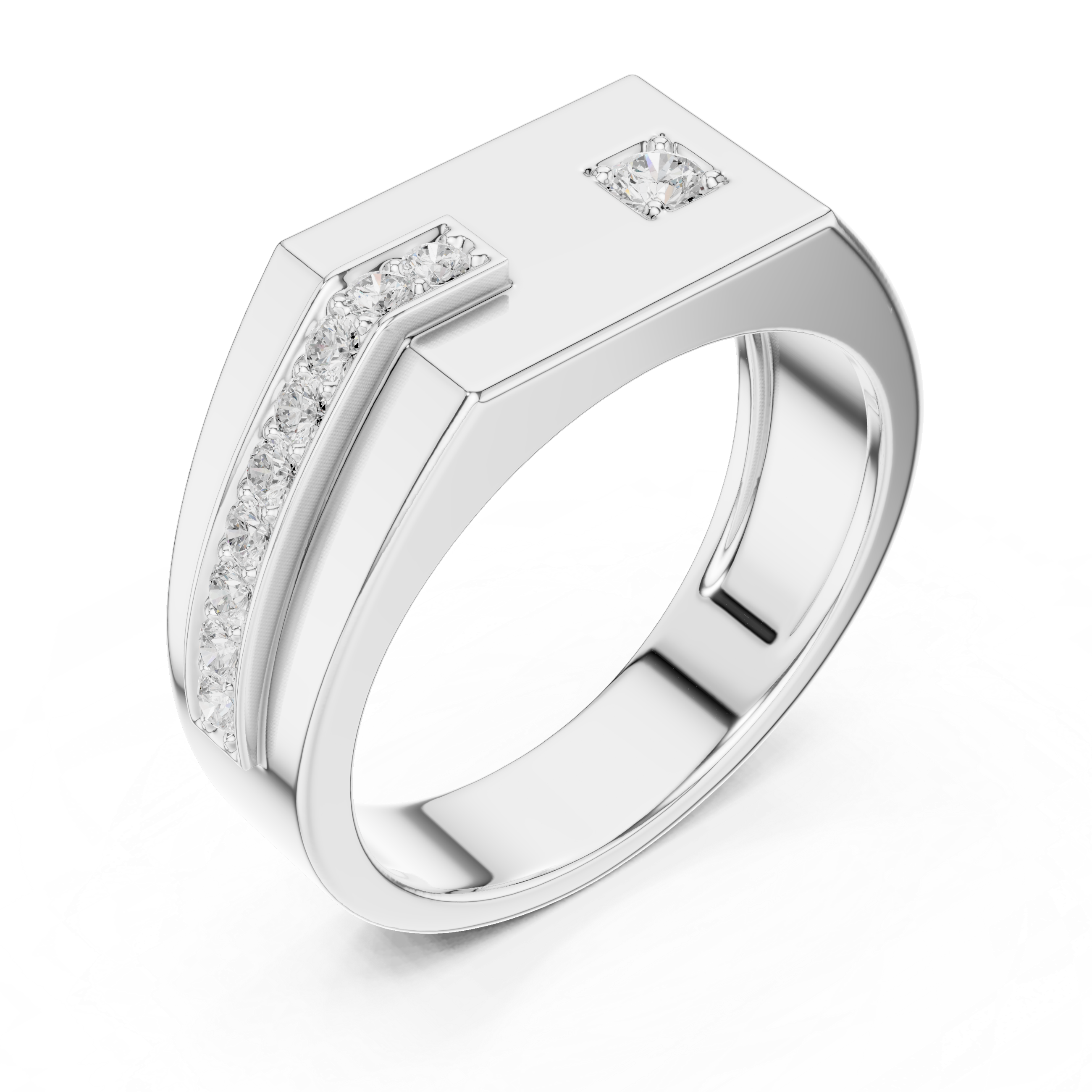 Men’s Geometric Diamond Accent Ring in Gold