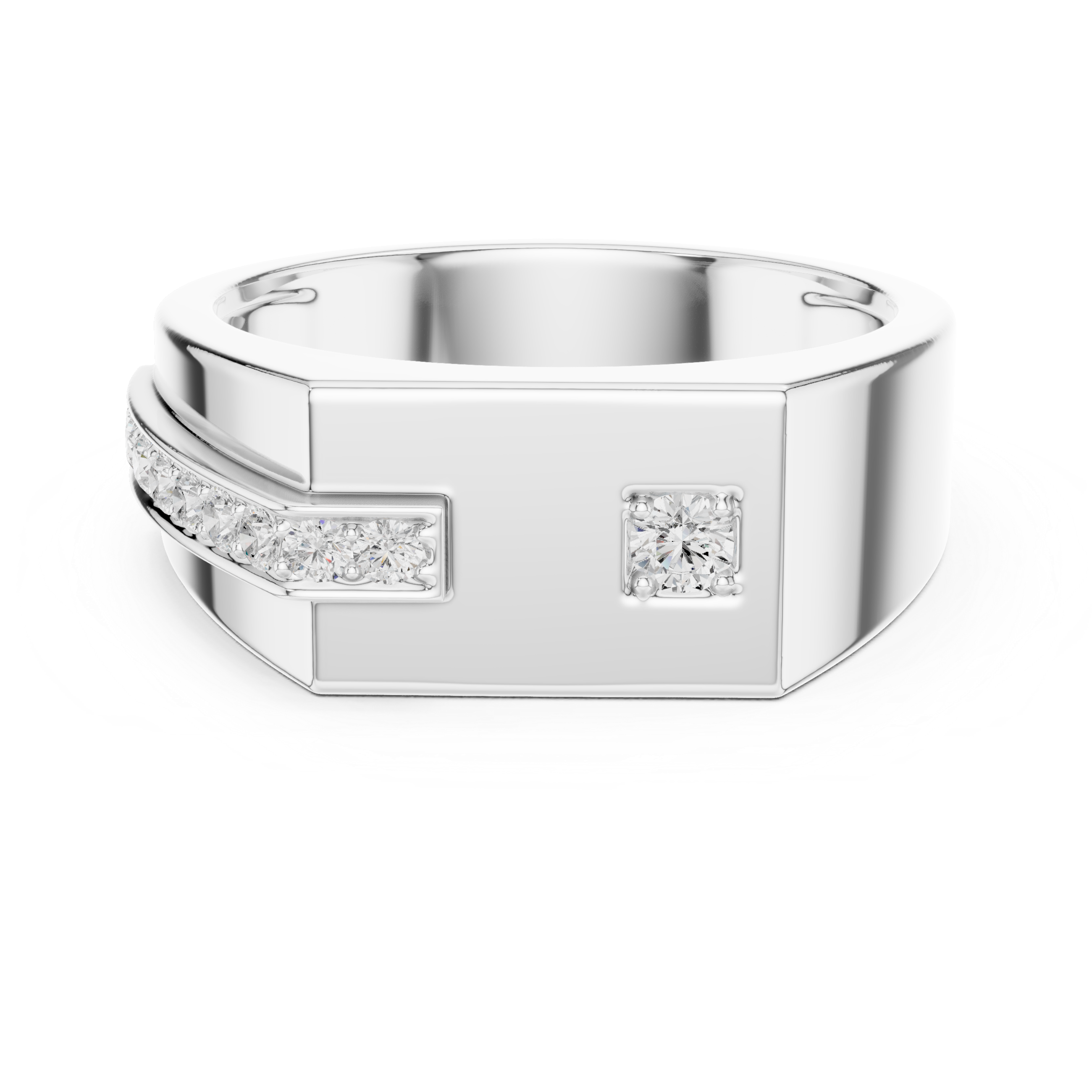 Men’s Geometric Diamond Accent Ring in Gold