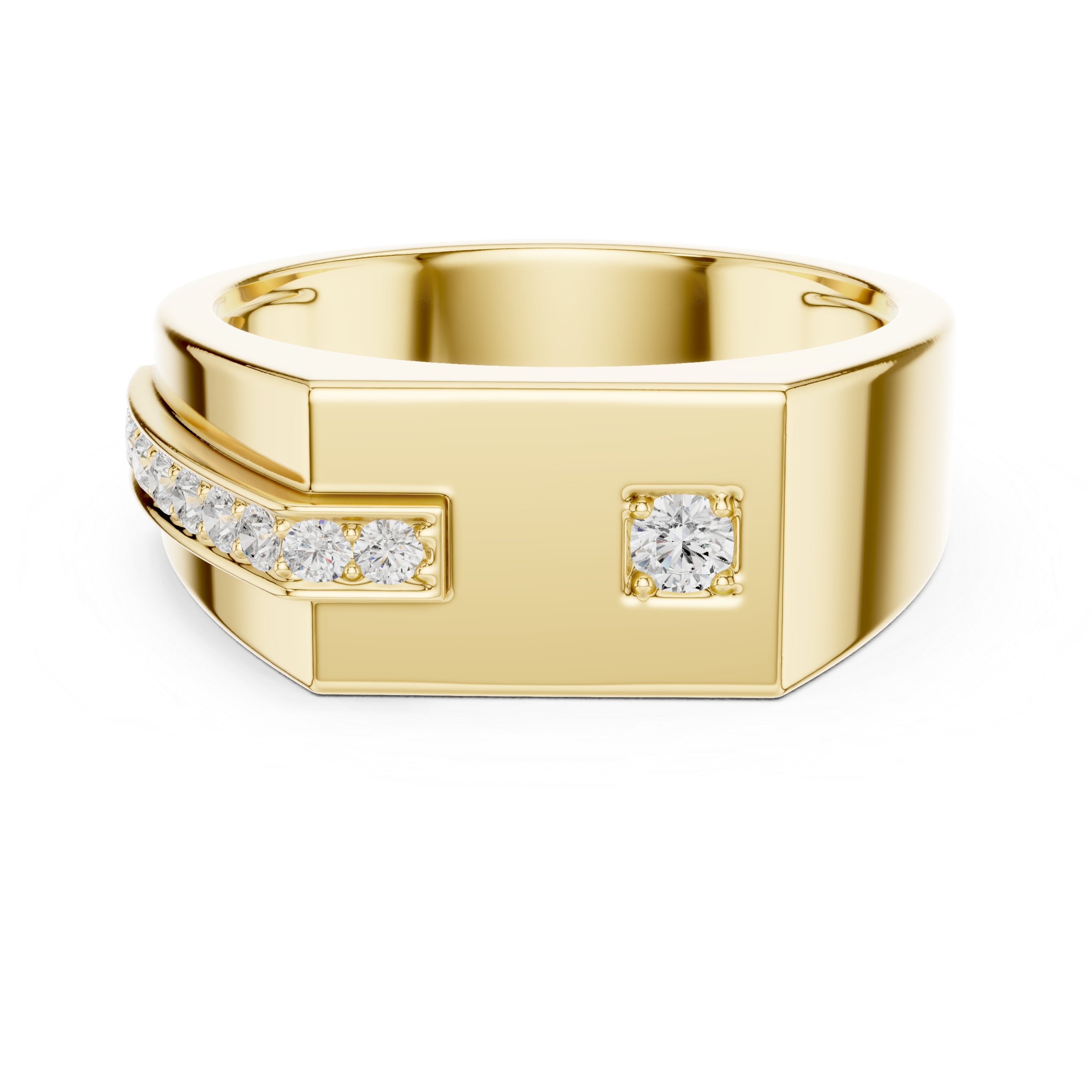 Men’s Geometric Diamond Accent Ring in Gold