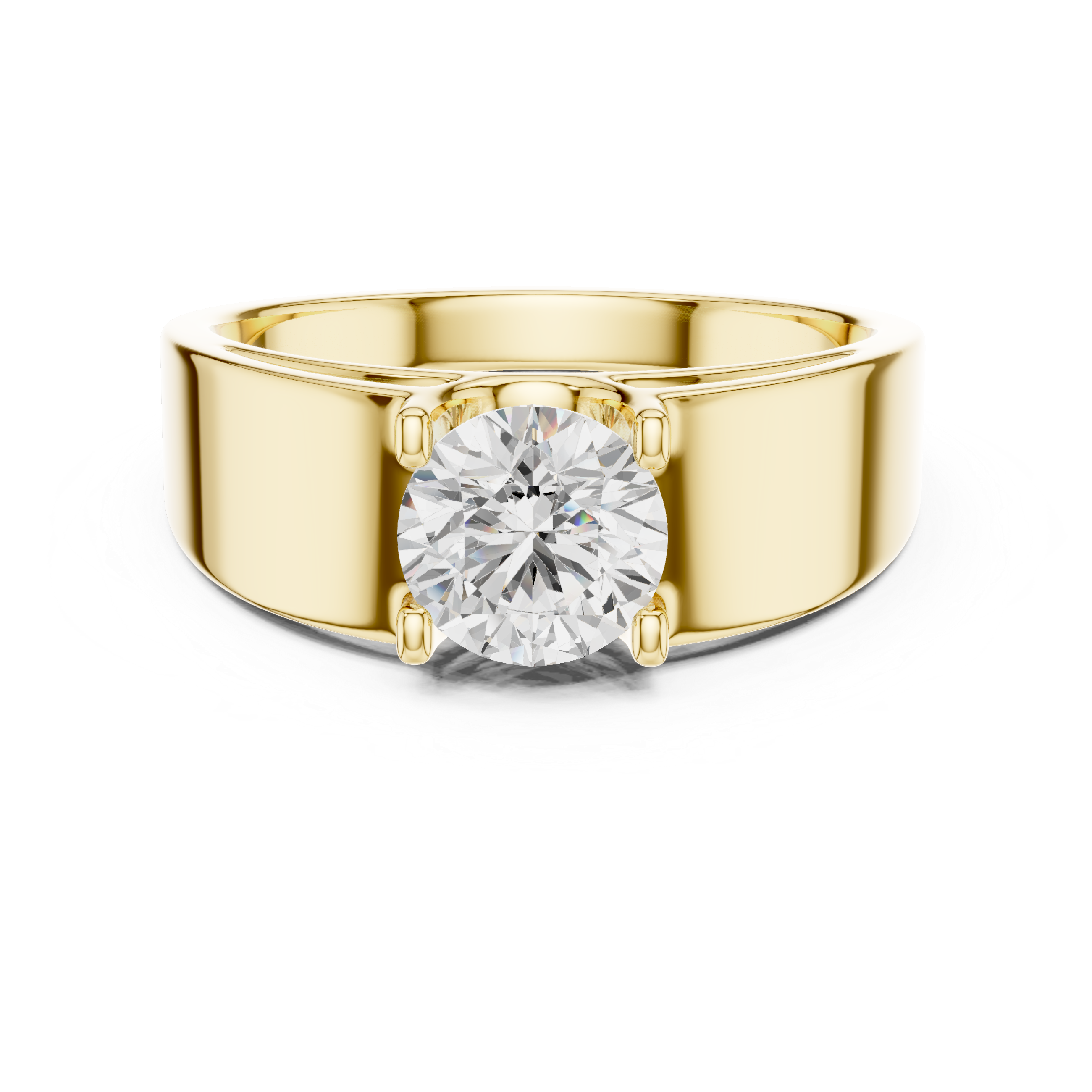 Men’s Classic Solitaire Diamond Ring in Gold