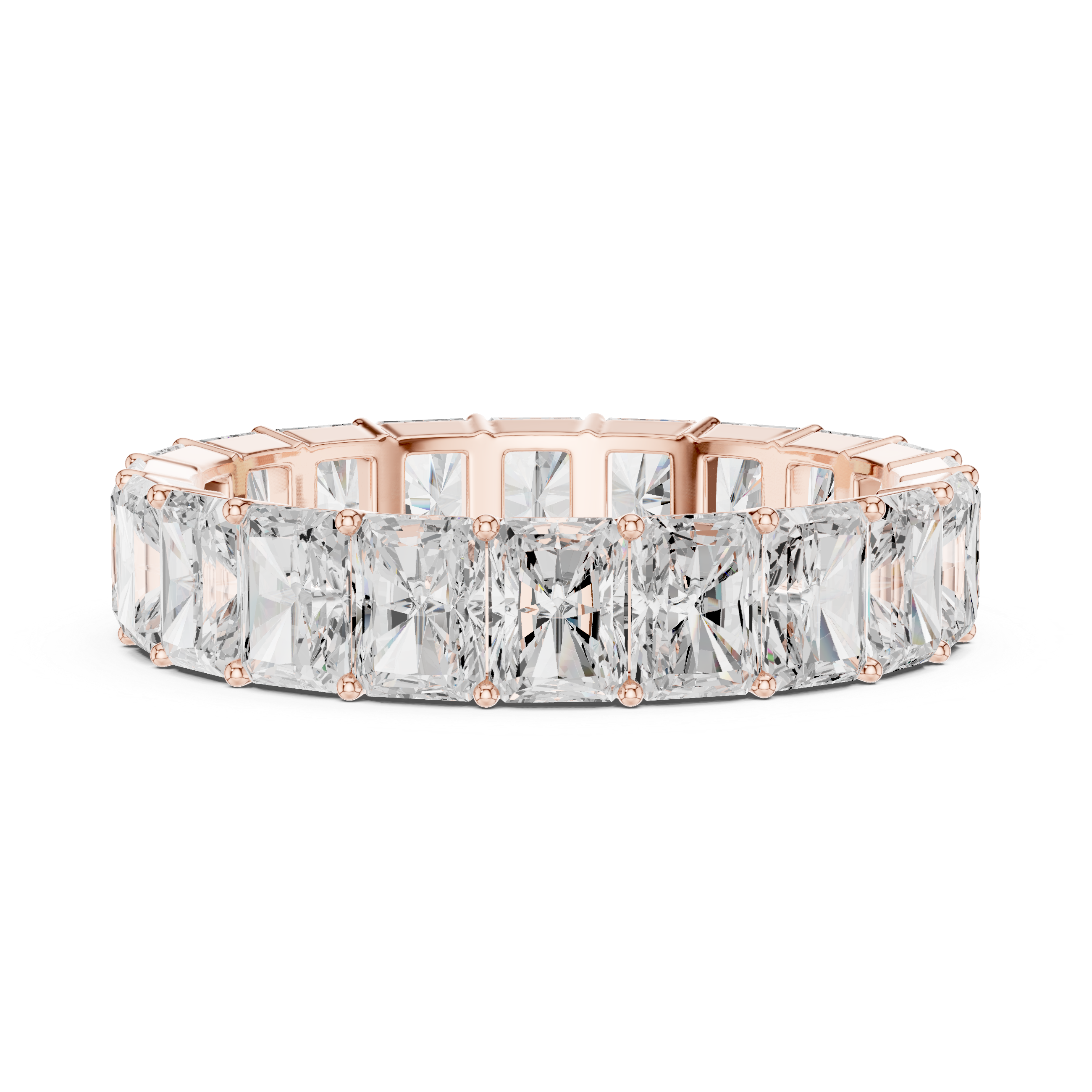 Men’s Full Eternity Radiant Cut Diamond Ring in Gold