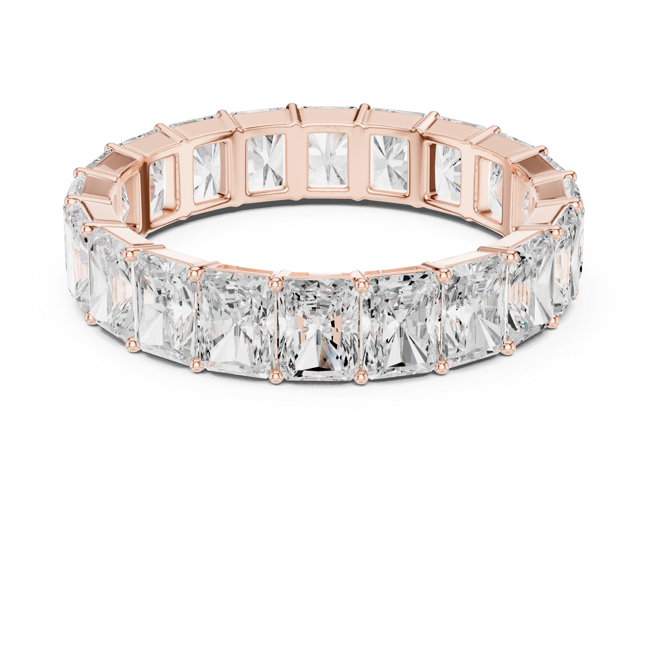Men’s Full Eternity Radiant Cut Diamond Ring in Gold