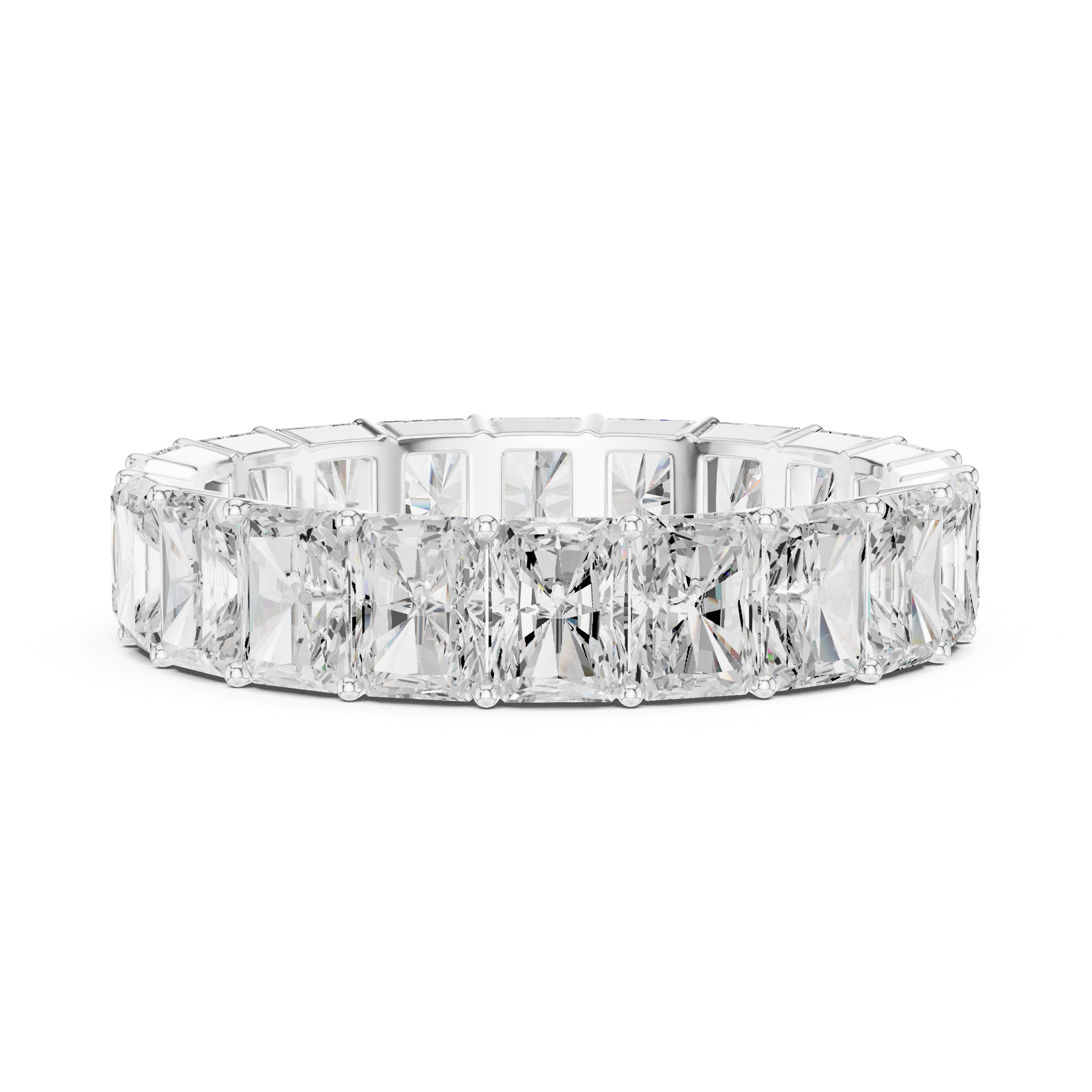 Men’s Full Eternity Radiant Cut Diamond Ring in Gold