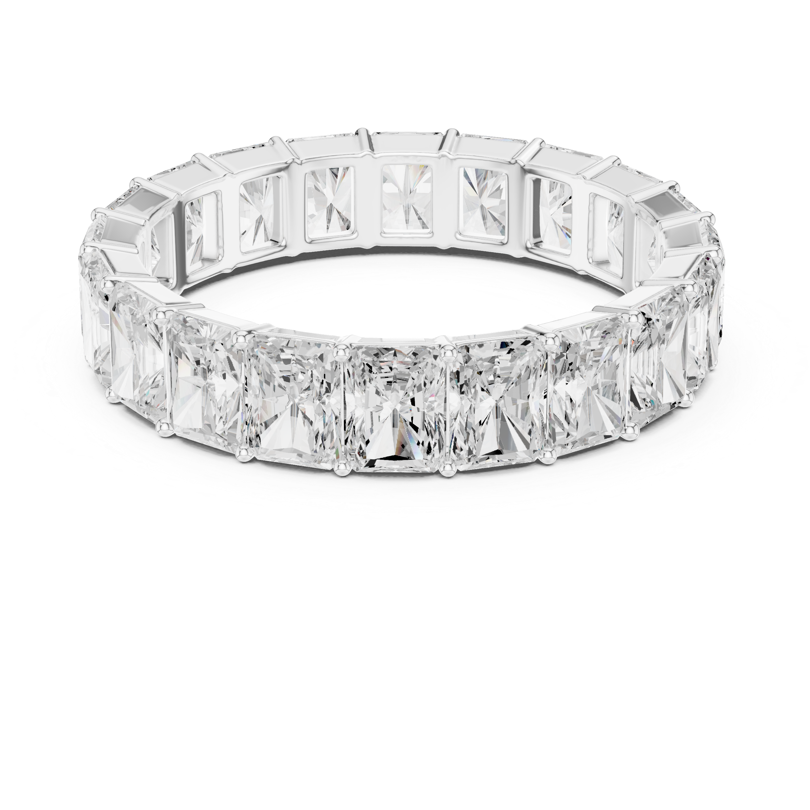 Men’s Full Eternity Radiant Cut Diamond Ring in Gold