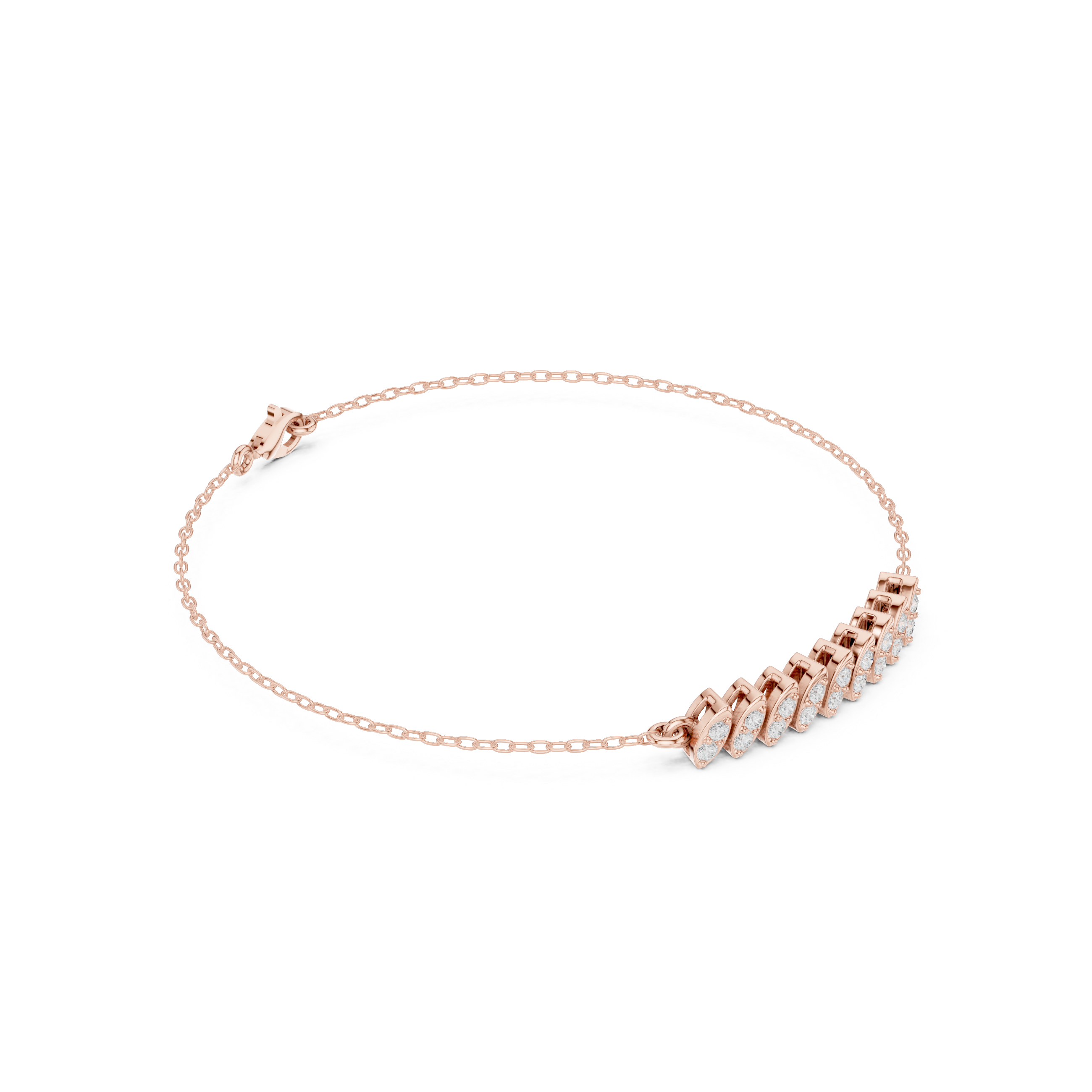 Marquise Diamond Bar Chain Bracelet