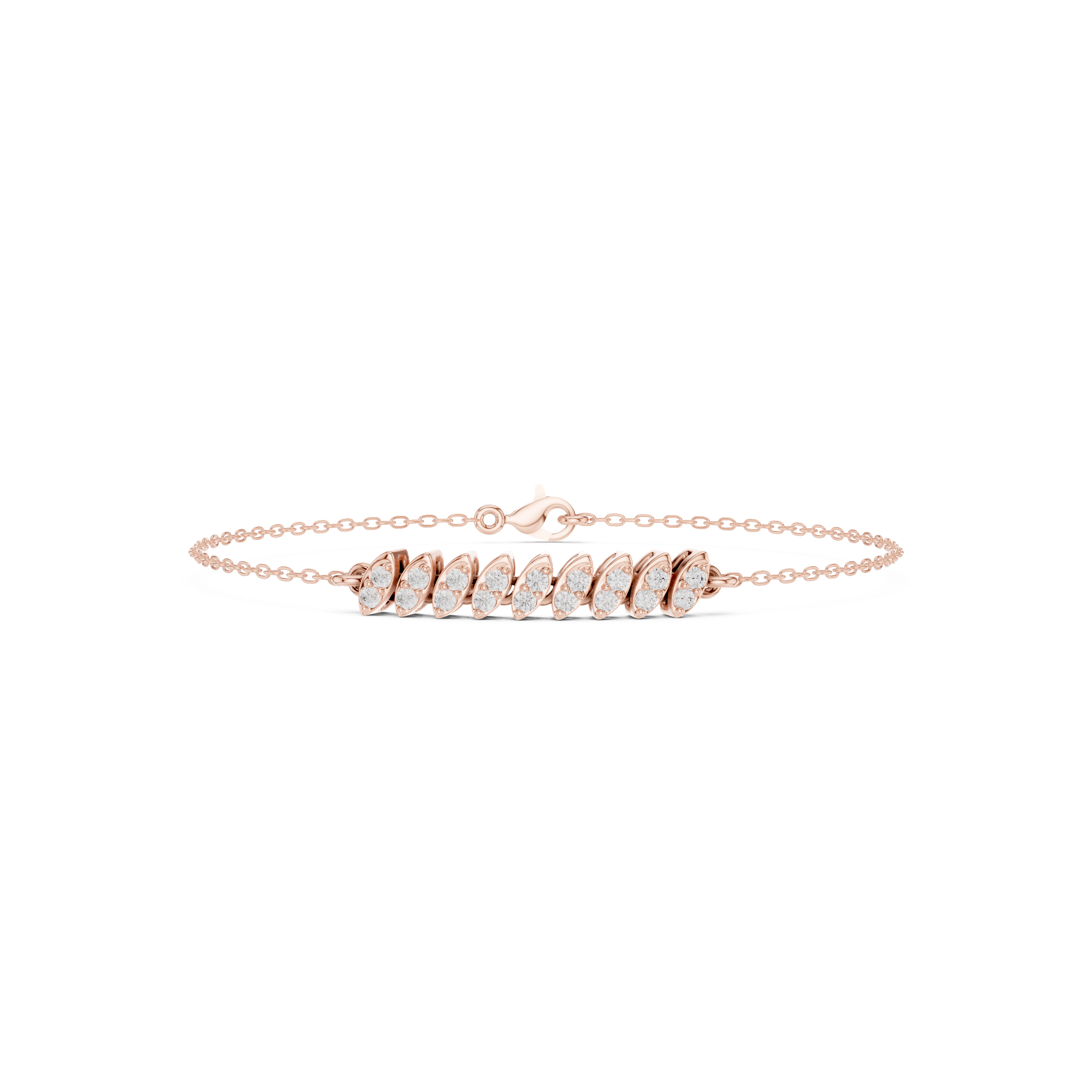 Marquise Diamond Bar Chain Bracelet