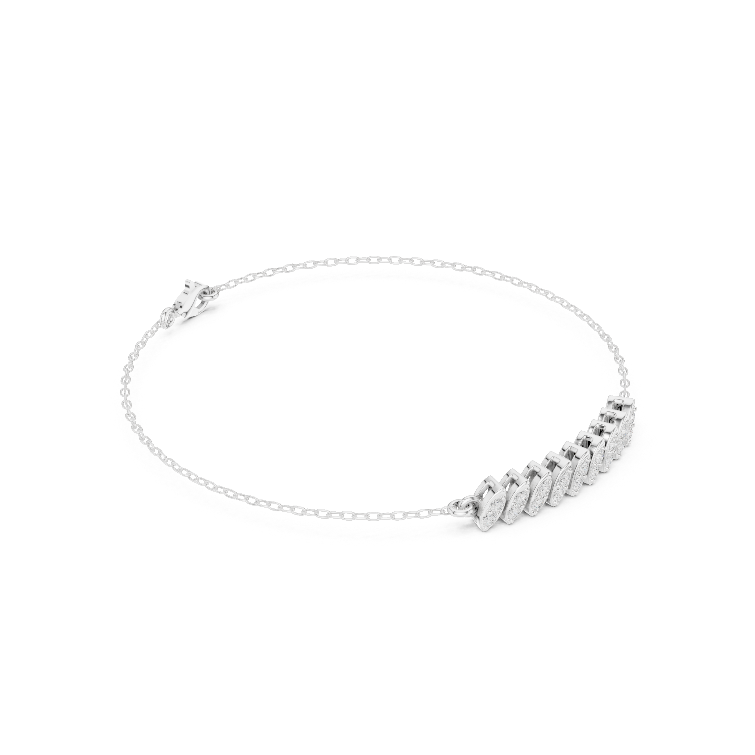 Marquise Diamond Bar Chain Bracelet
