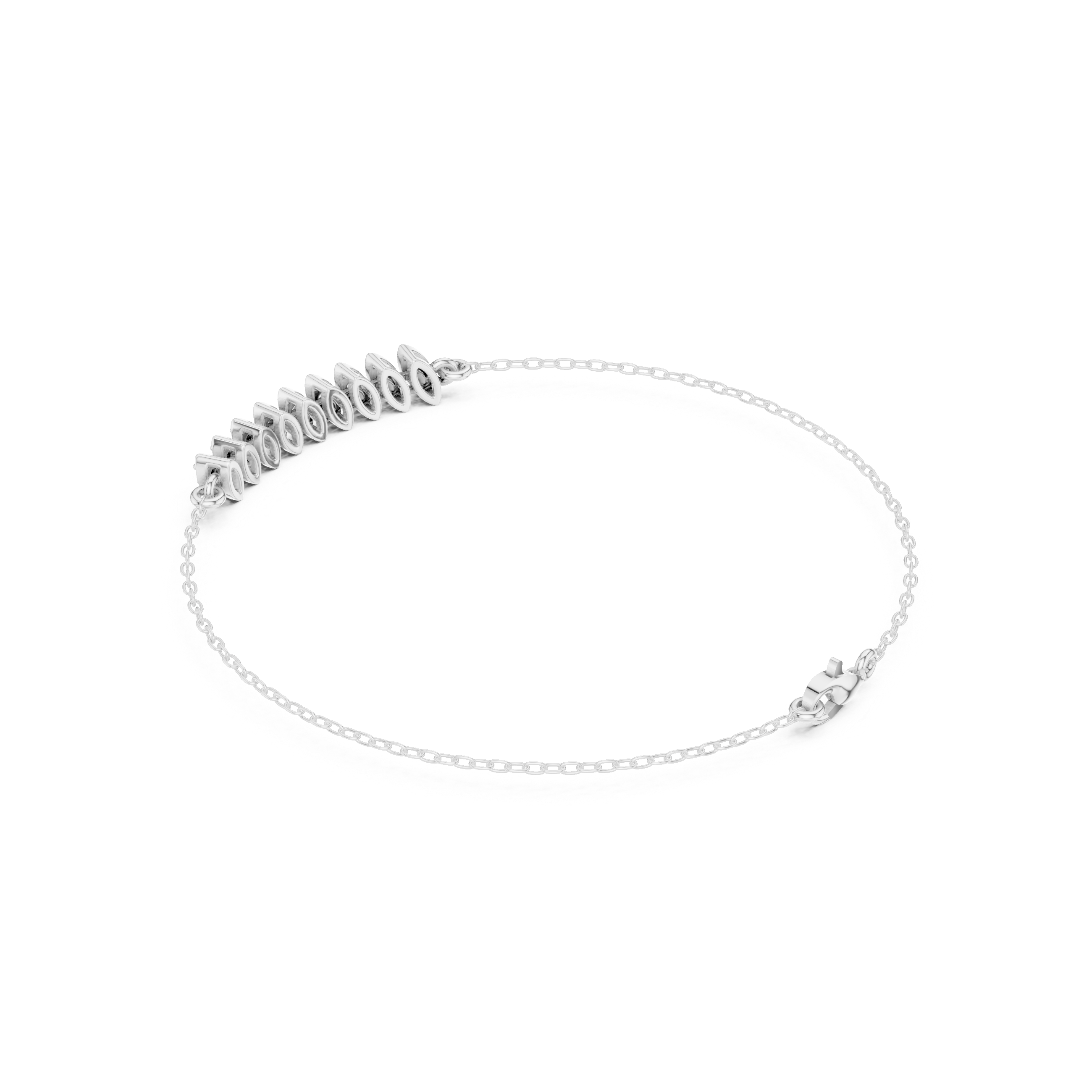 Marquise Diamond Bar Chain Bracelet