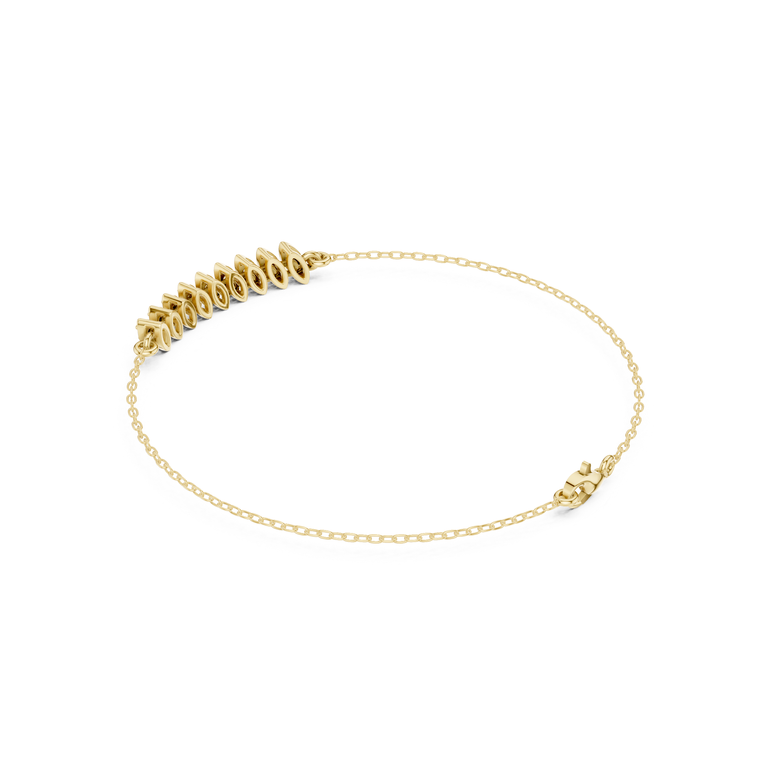 Marquise Diamond Bar Chain Bracelet