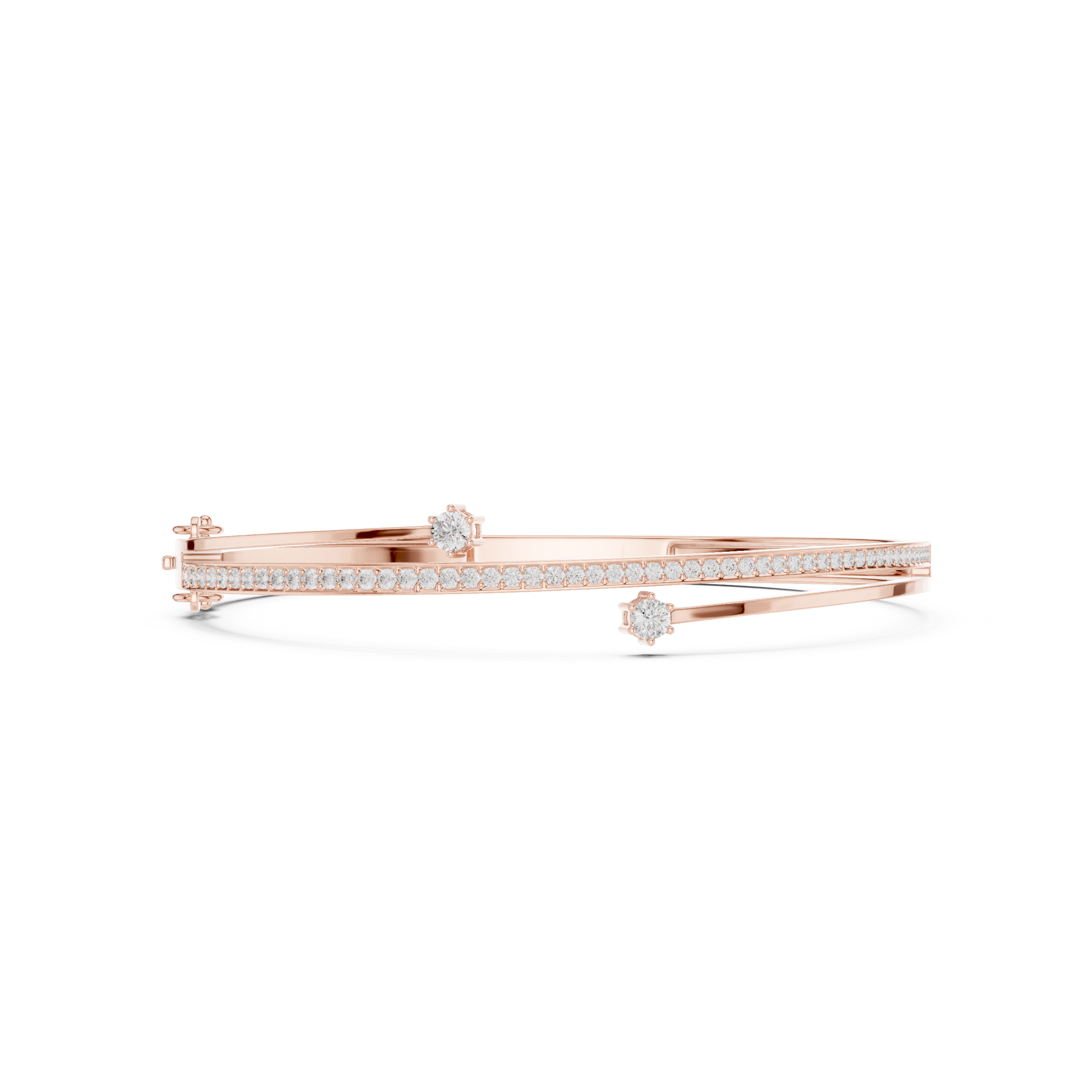 Slim Pavé Diamond Bangle Bracelet with Accent Stones