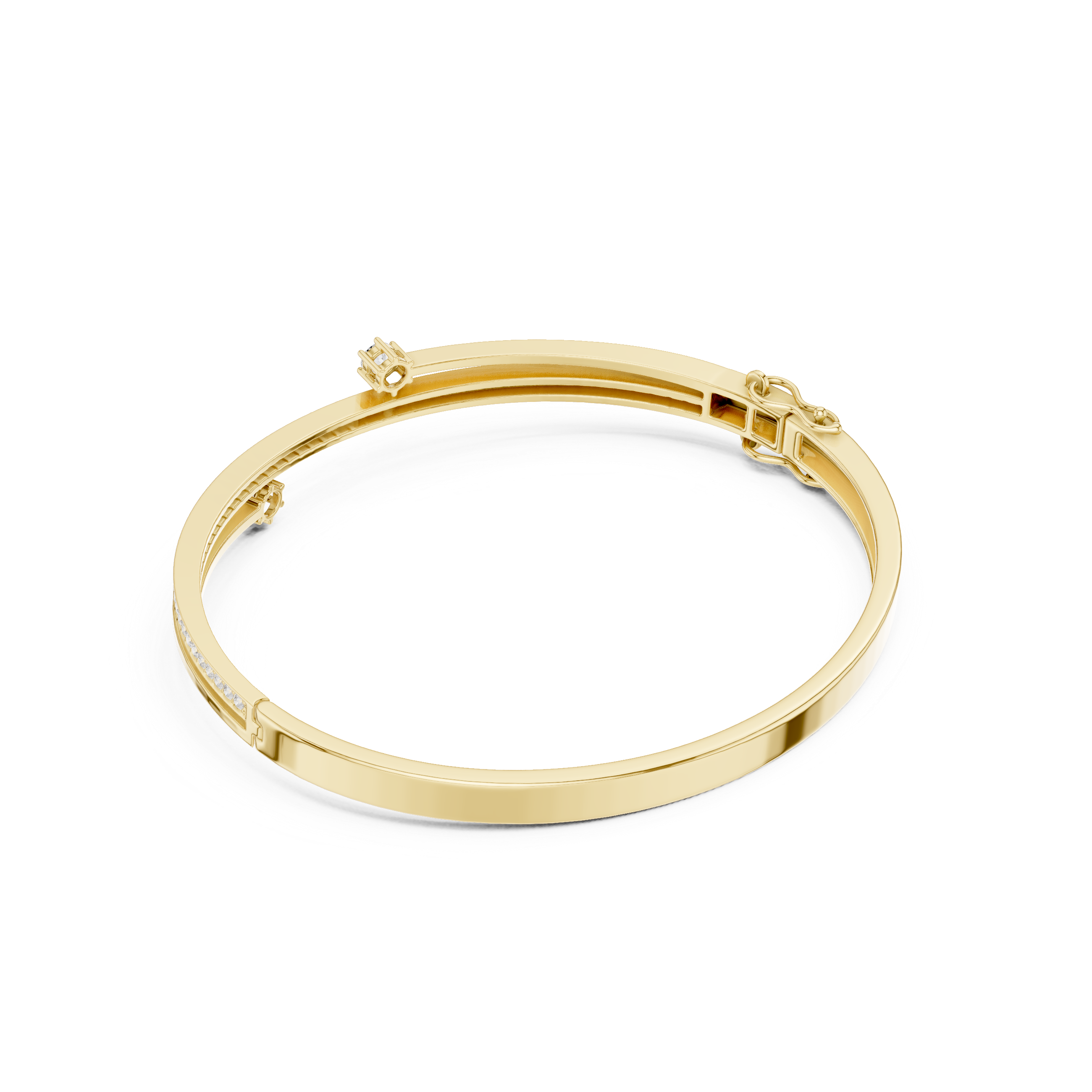 Slim Pavé Diamond Bangle Bracelet with Accent Stones
