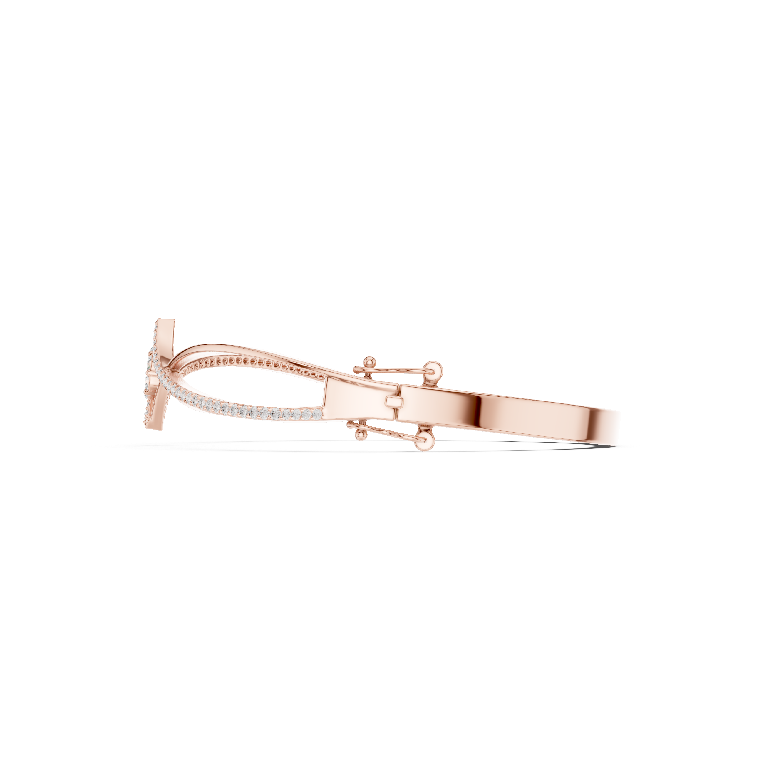 Diamond Center Motif Infinity Bangle Bracelet