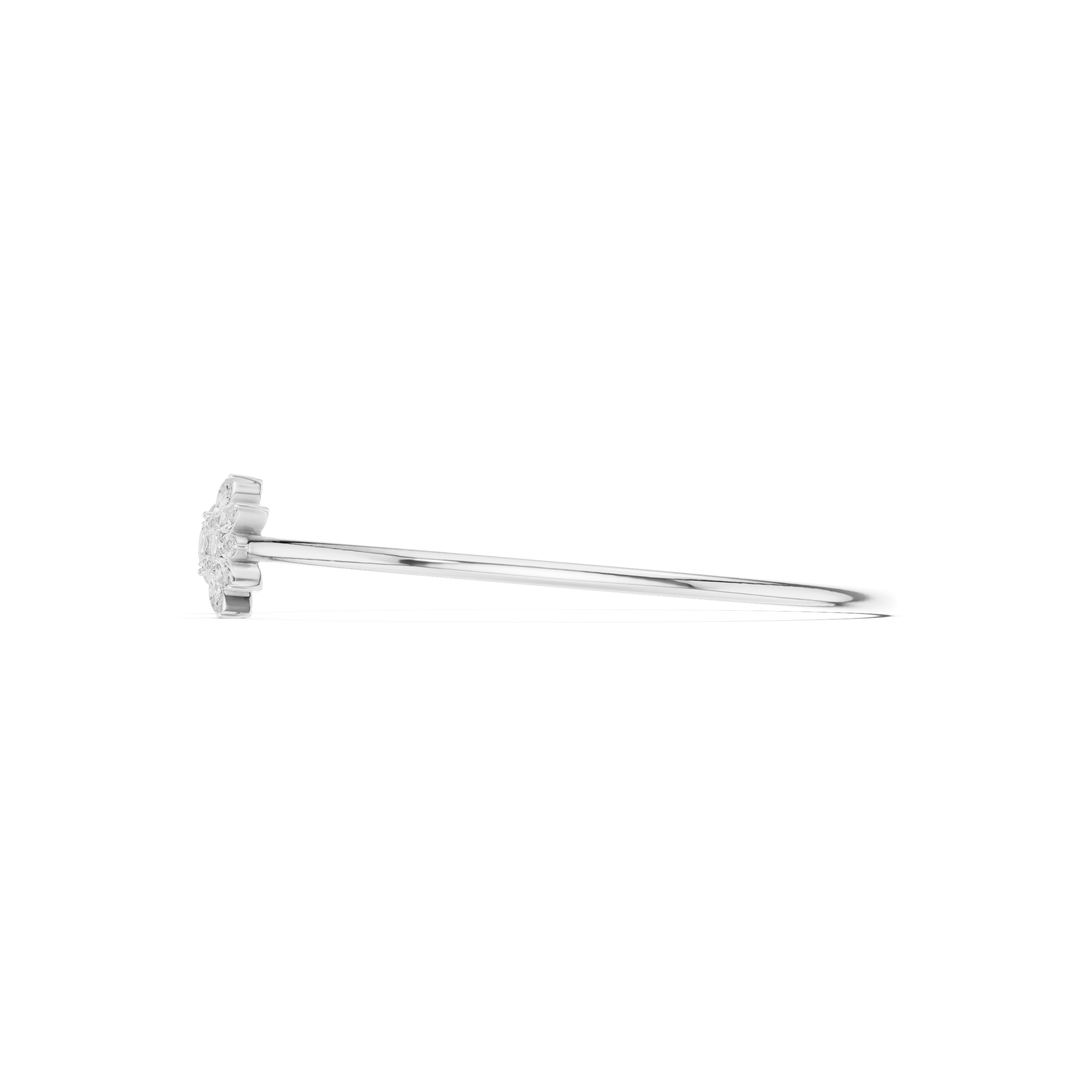 Dual Motif Diamond Open Bangle Bracelet