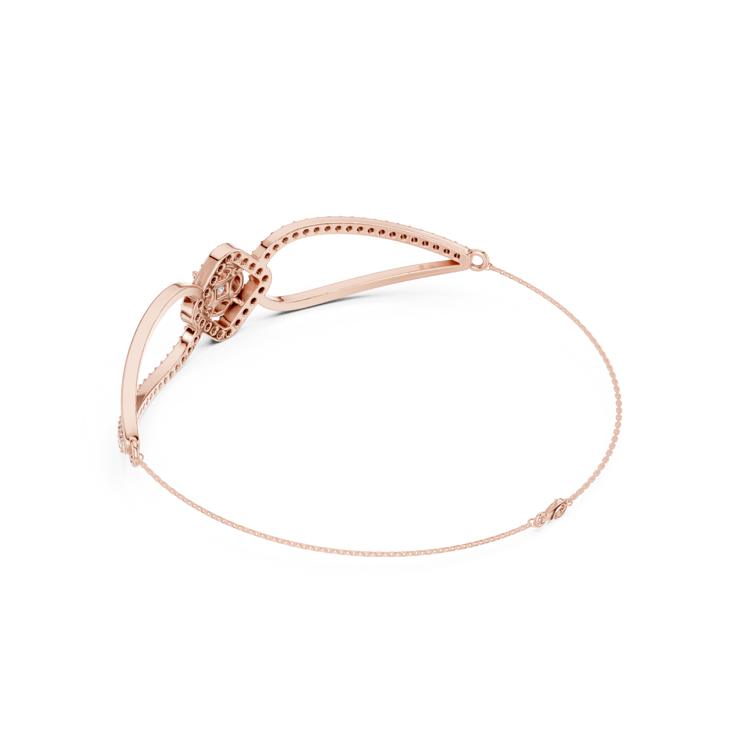 Infinity Diamond Halo Center Bracelet