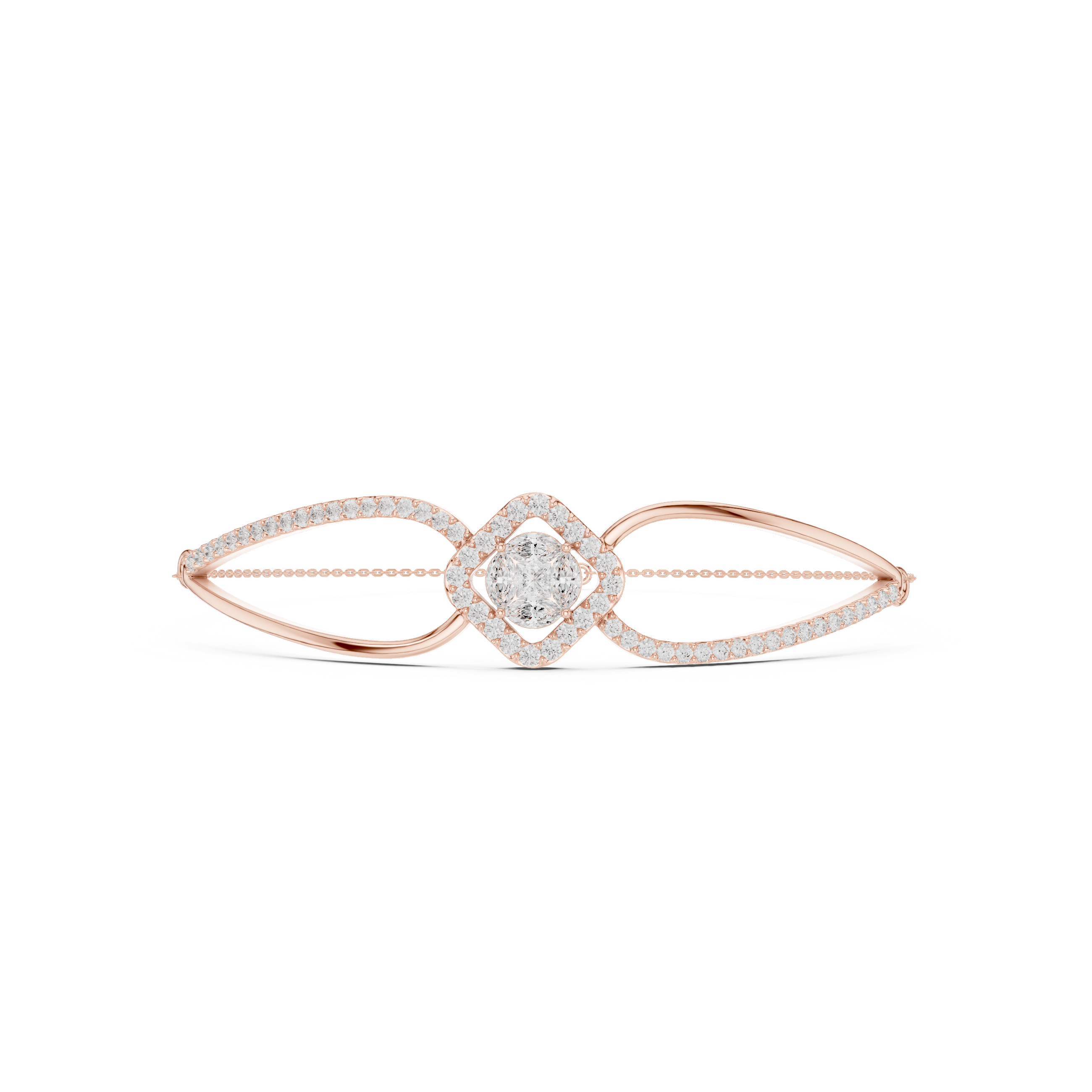Infinity Diamond Halo Center Bracelet