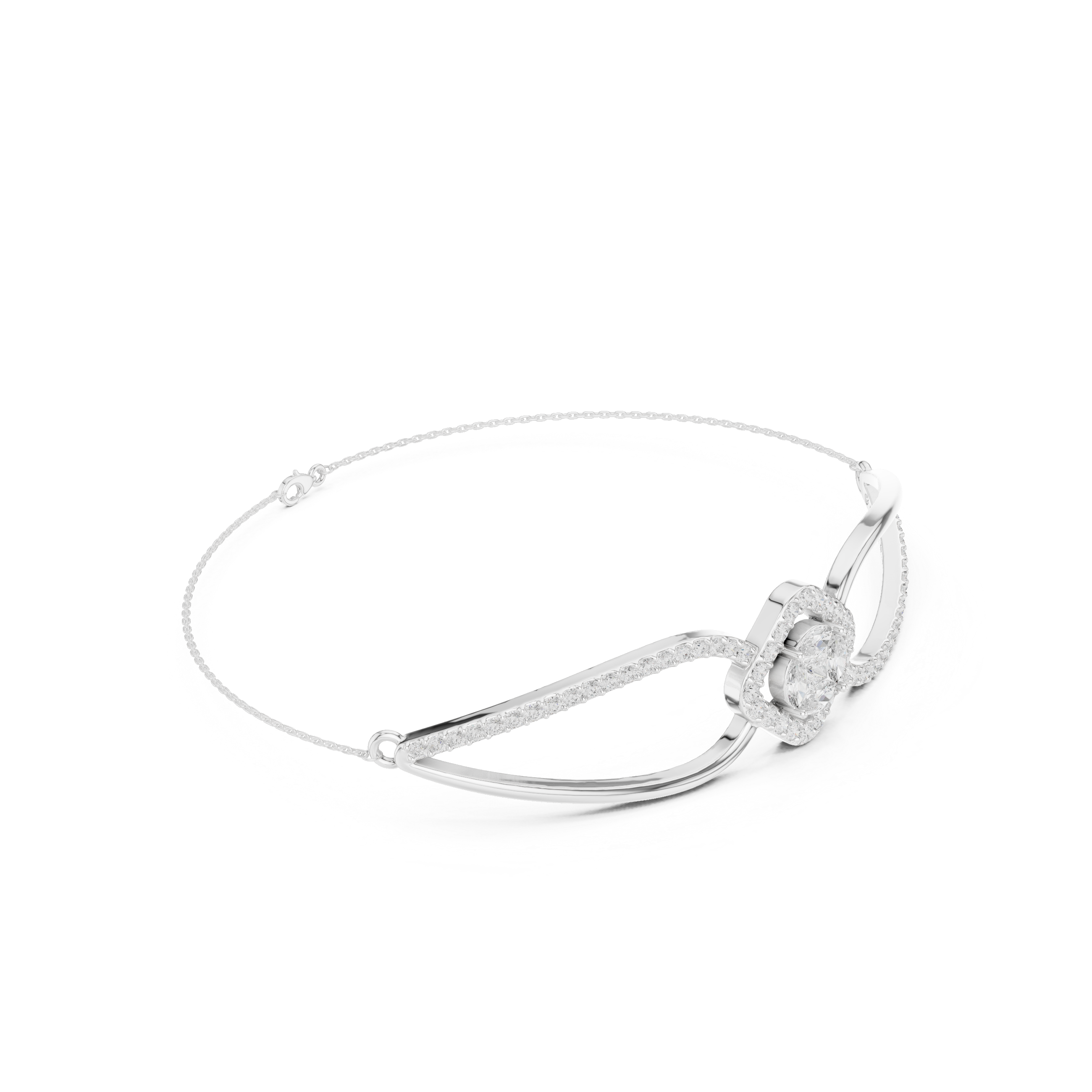 Infinity Diamond Halo Center Bracelet