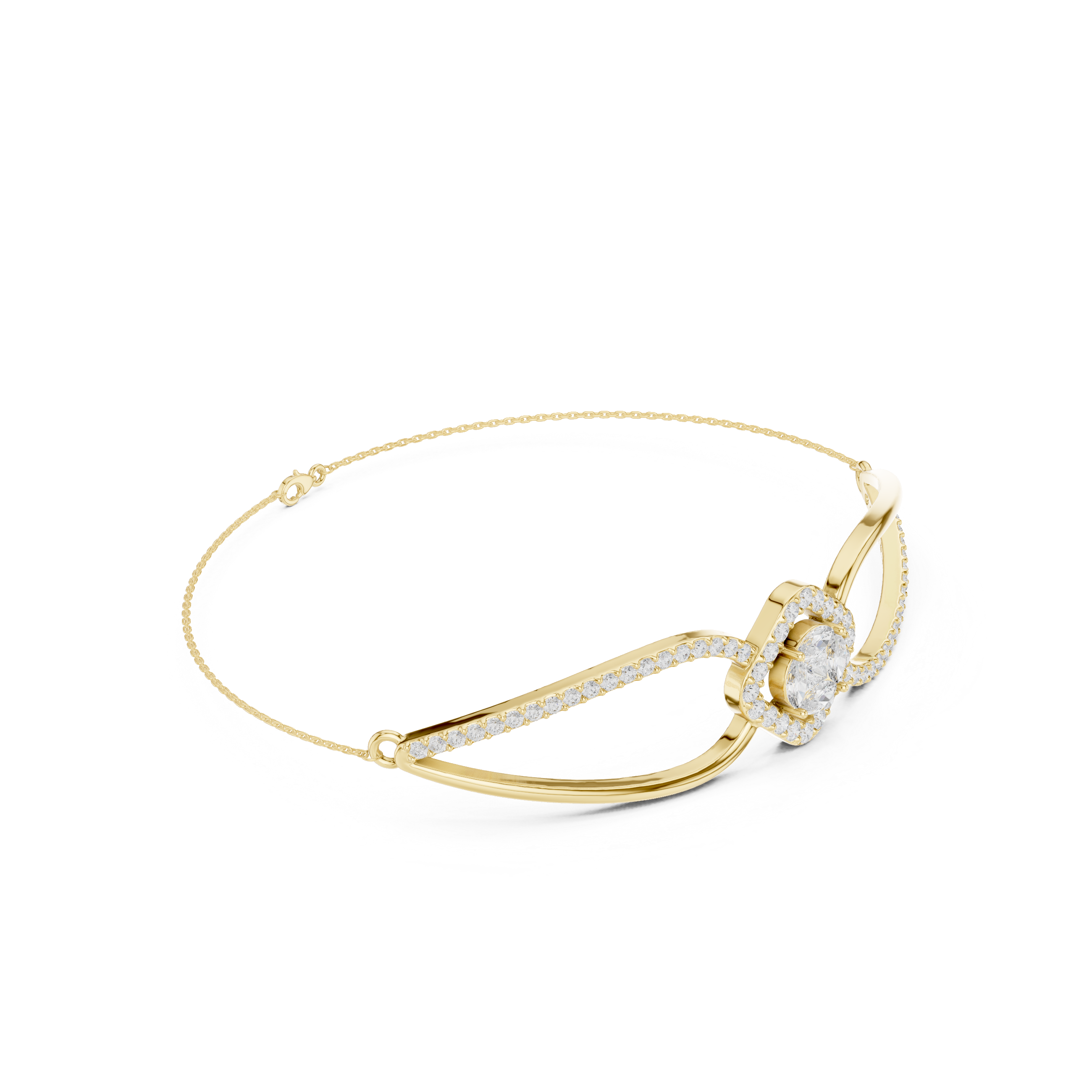 Infinity Diamond Halo Center Bracelet