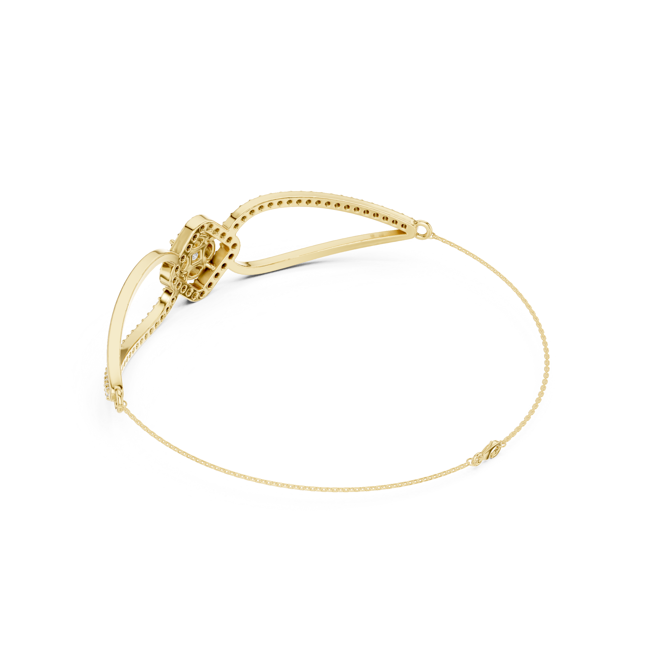 Infinity Diamond Halo Center Bracelet