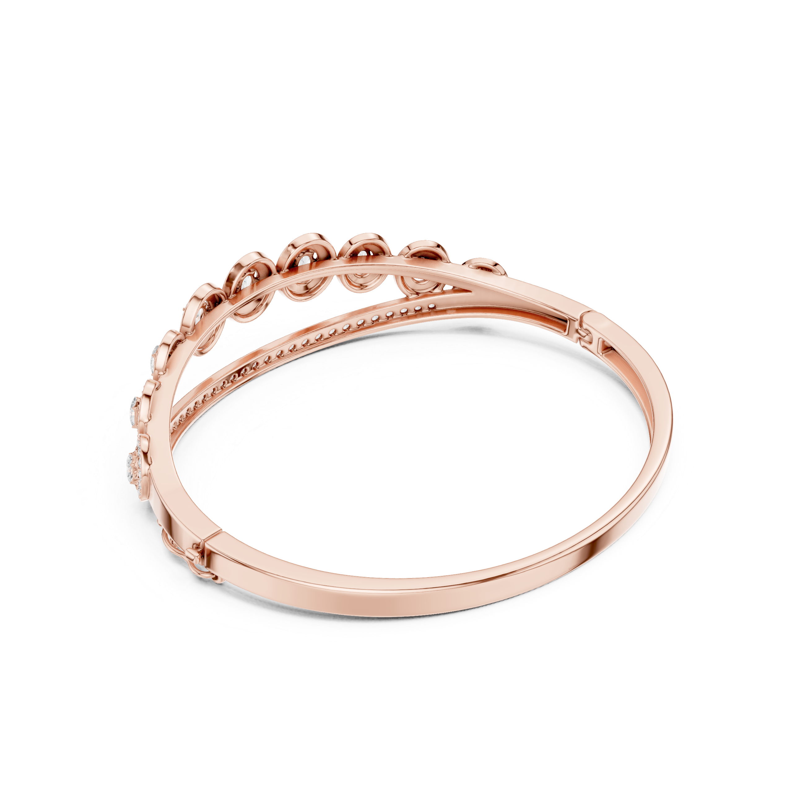 Oval Halo Diamond Bangle