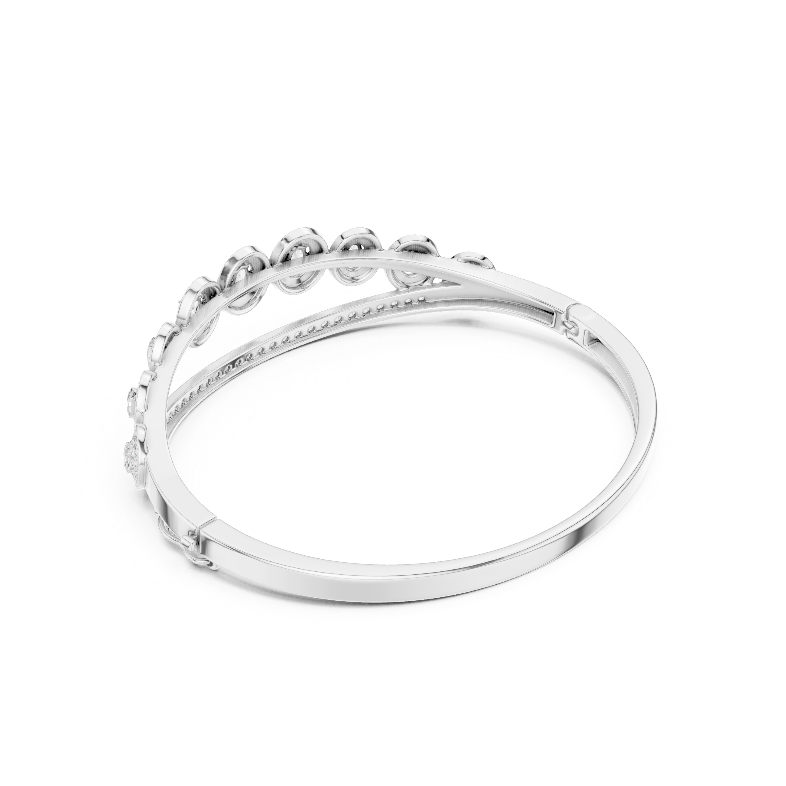 Oval Halo Diamond Bangle