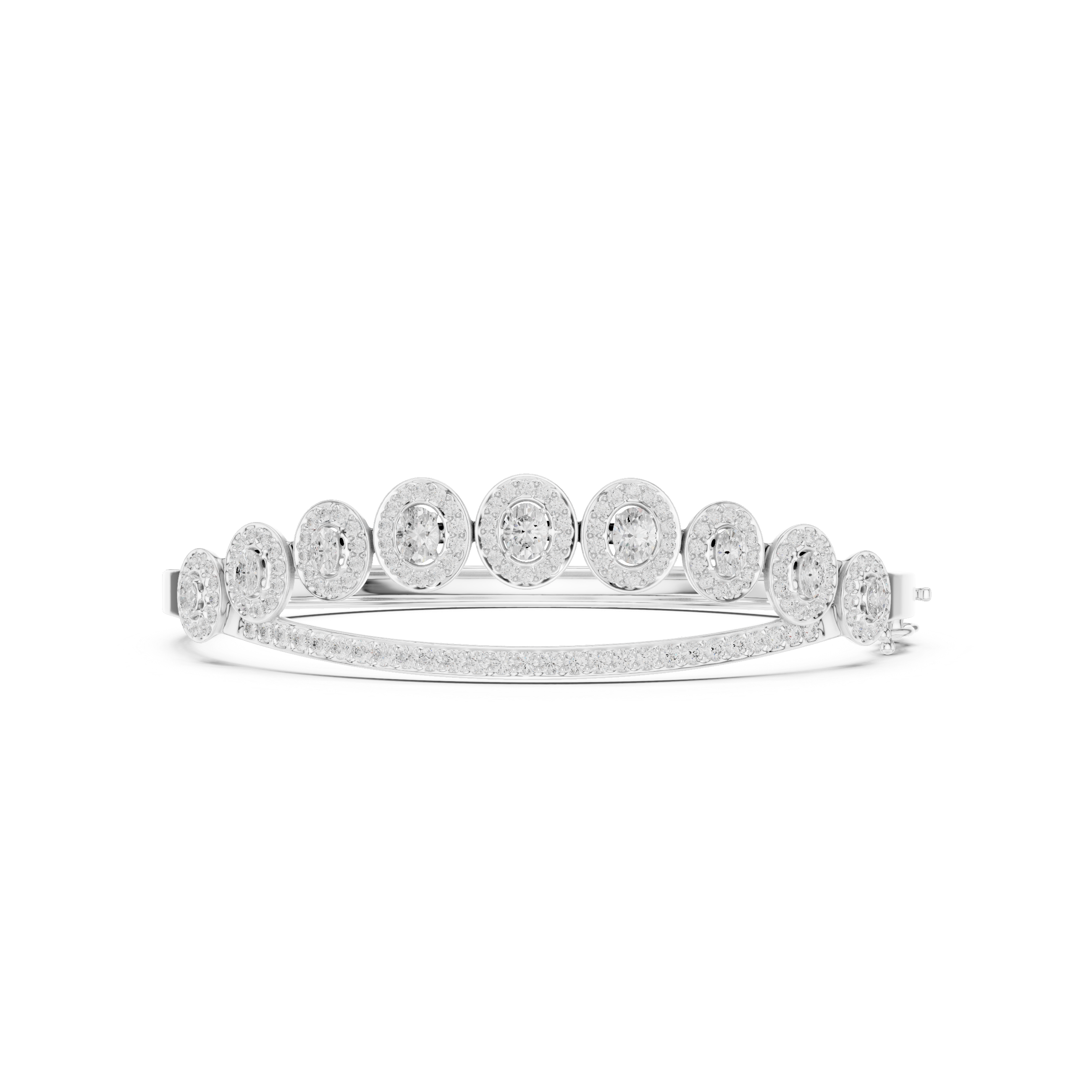 Oval Halo Diamond Bangle