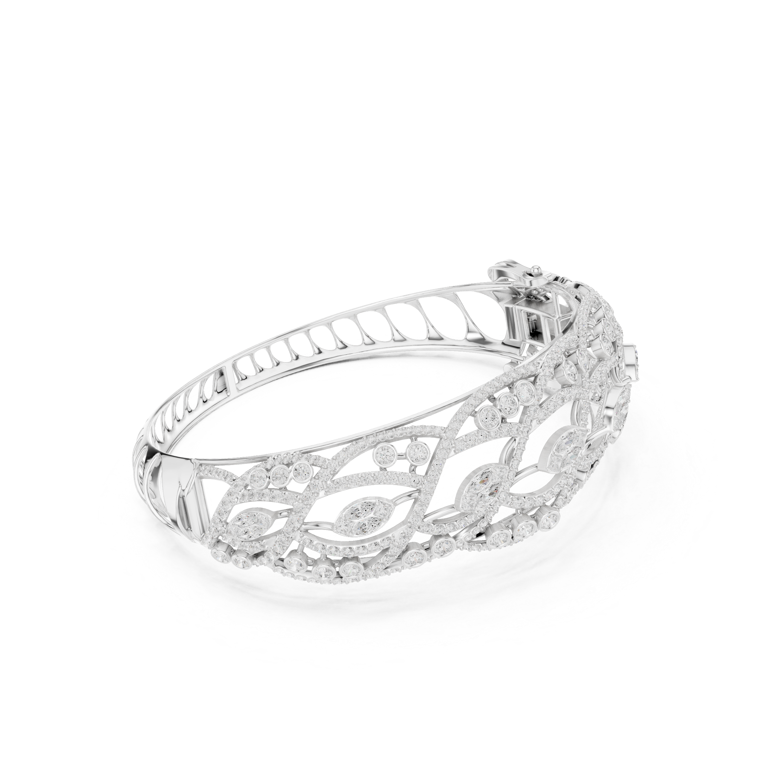 Luxury Marquise & Pavé Diamond Statement Bracelet (Kopya)