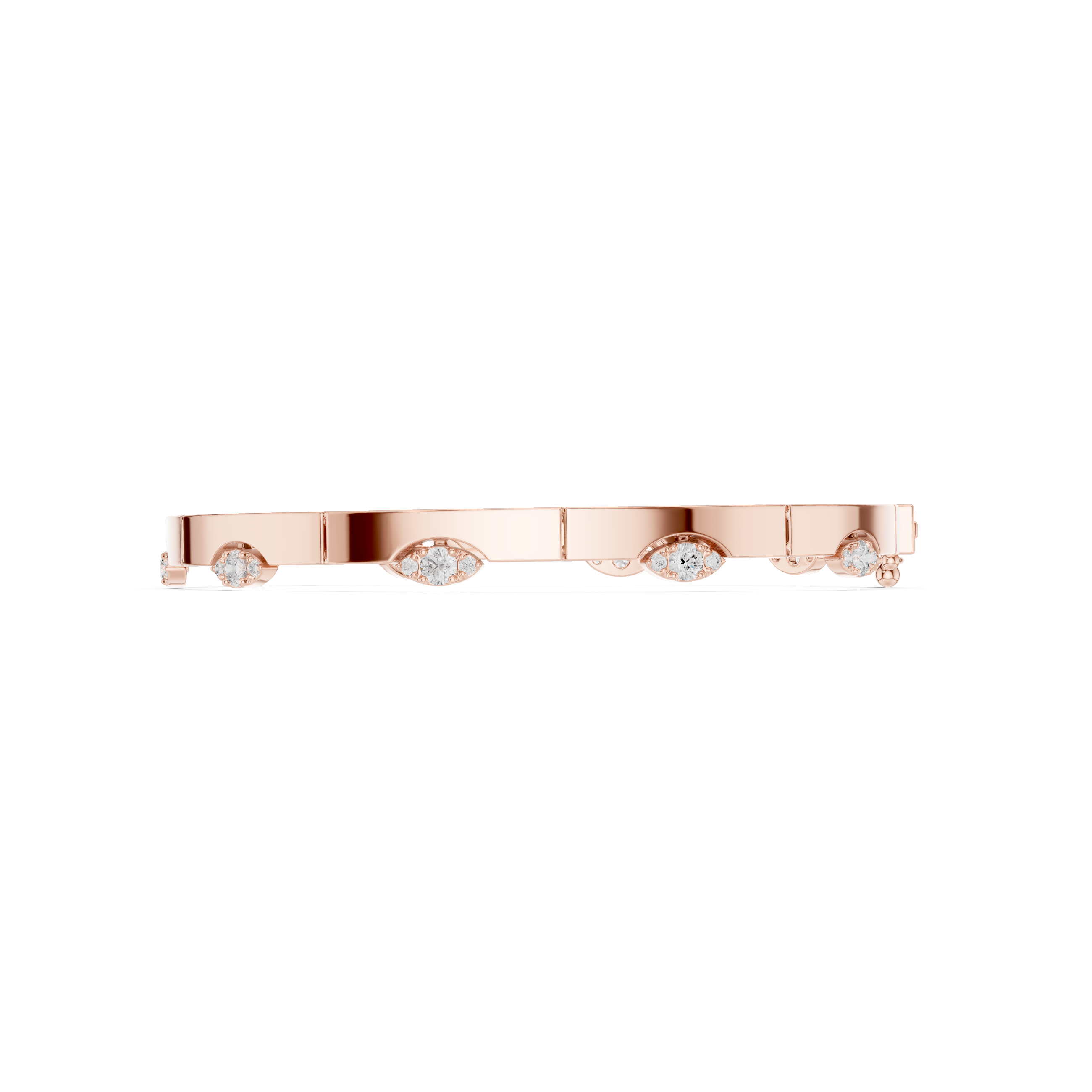 Minimal Eye Motif Diamond Bar Bracelet