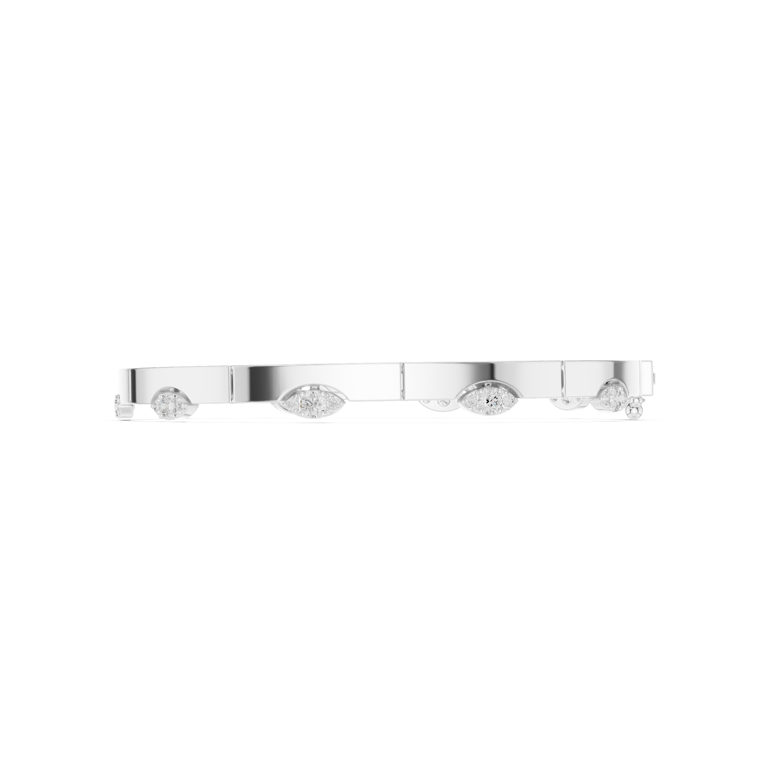 Minimal Eye Motif Diamond Bar Bracelet