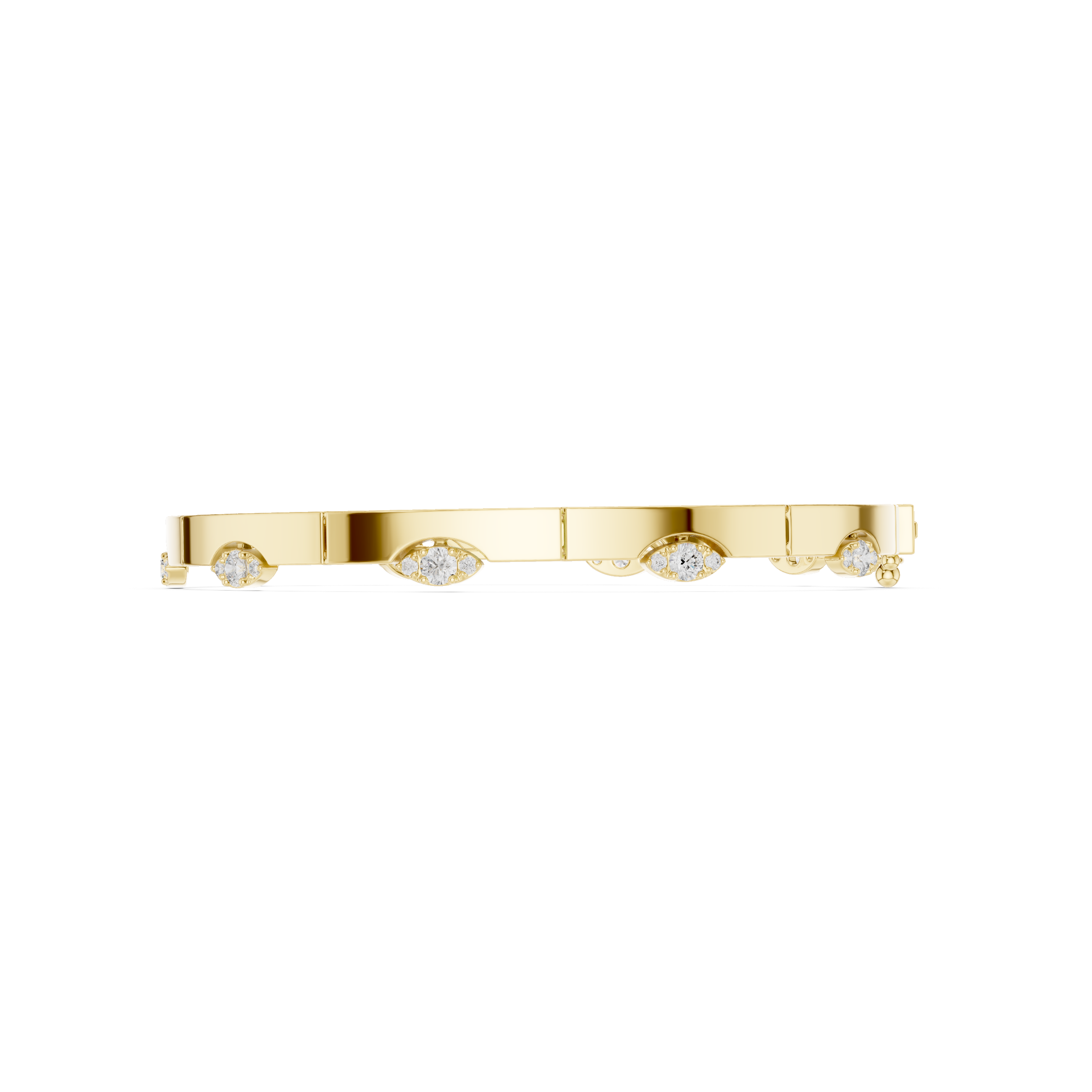 Minimal Eye Motif Diamond Bar Bracelet