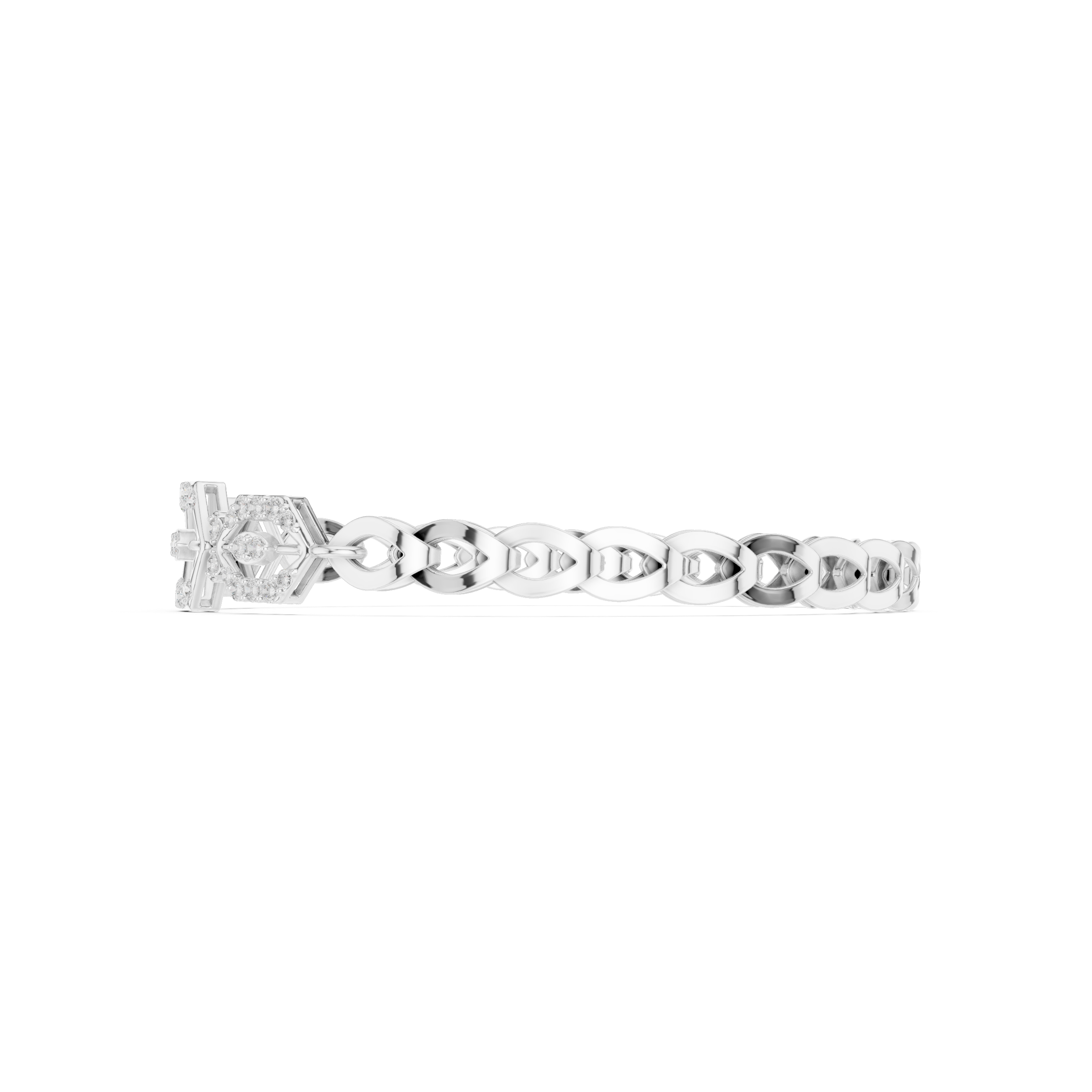 Geometric Hexagon Diamond Link Bracelet