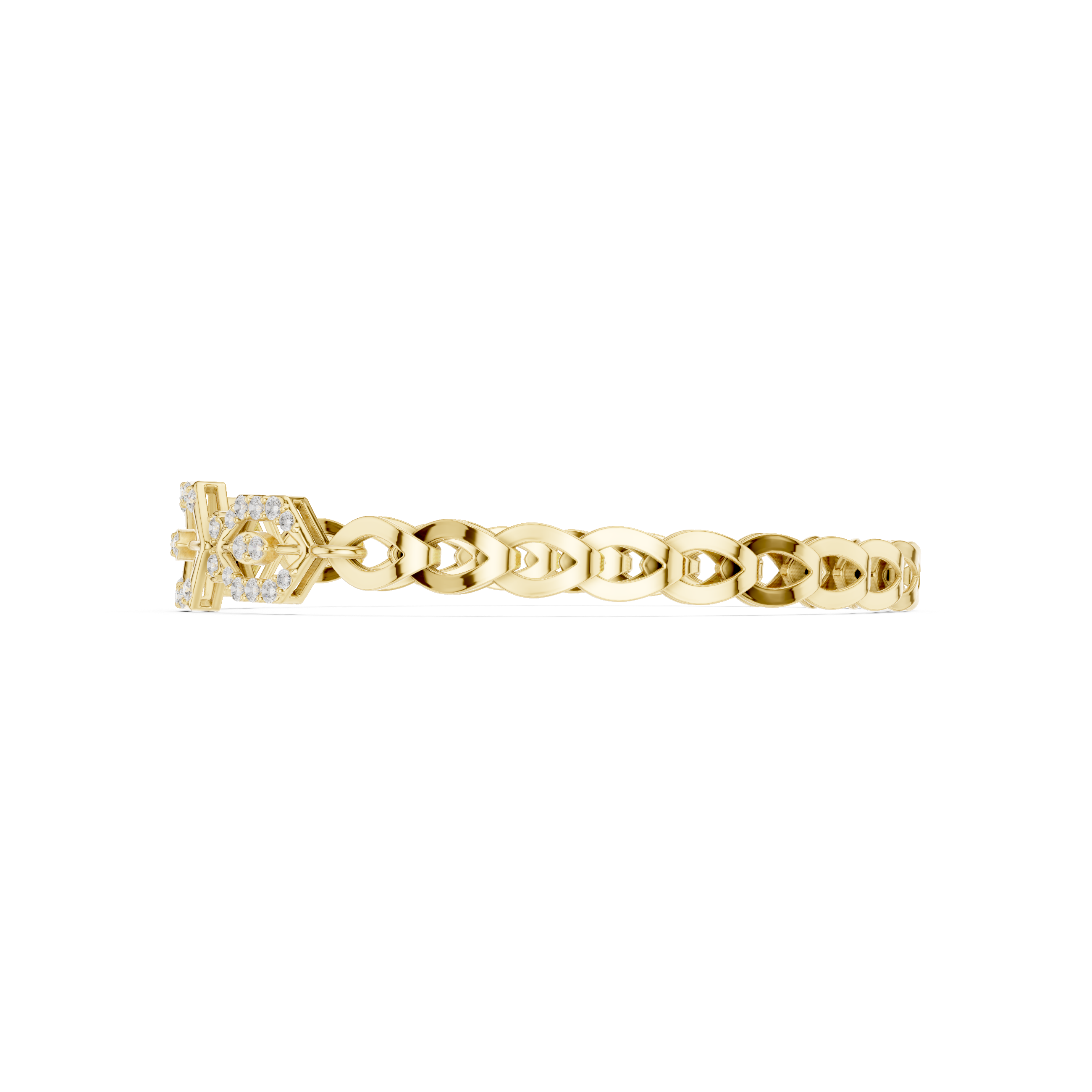 Geometric Hexagon Diamond Link Bracelet