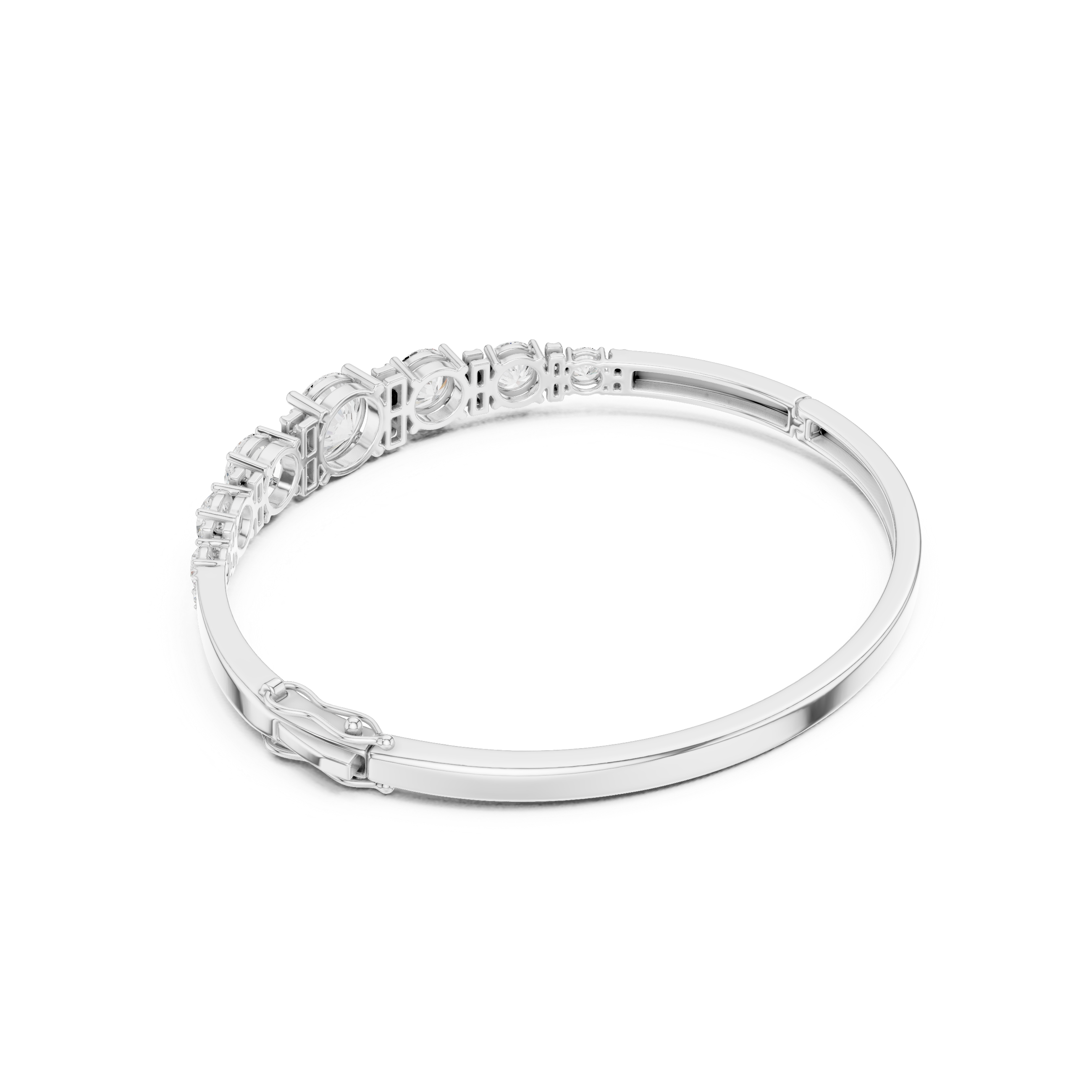 Graduated Round Diamond Bangle Bracelet