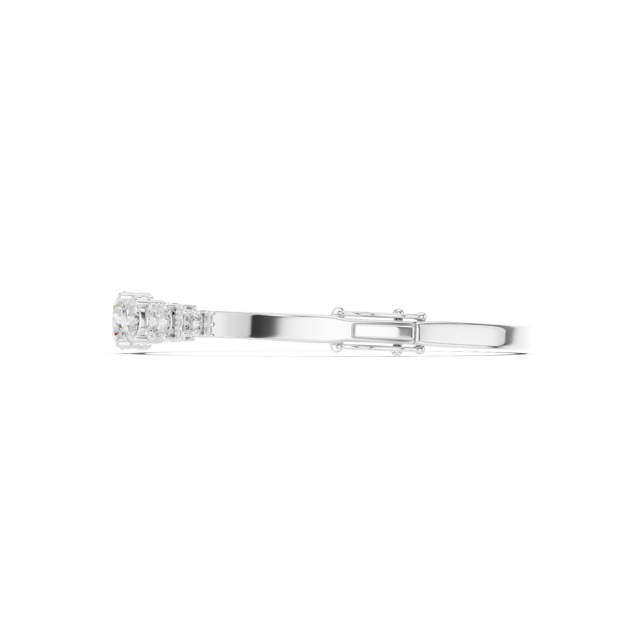 Graduated Round Diamond Bangle Bracelet