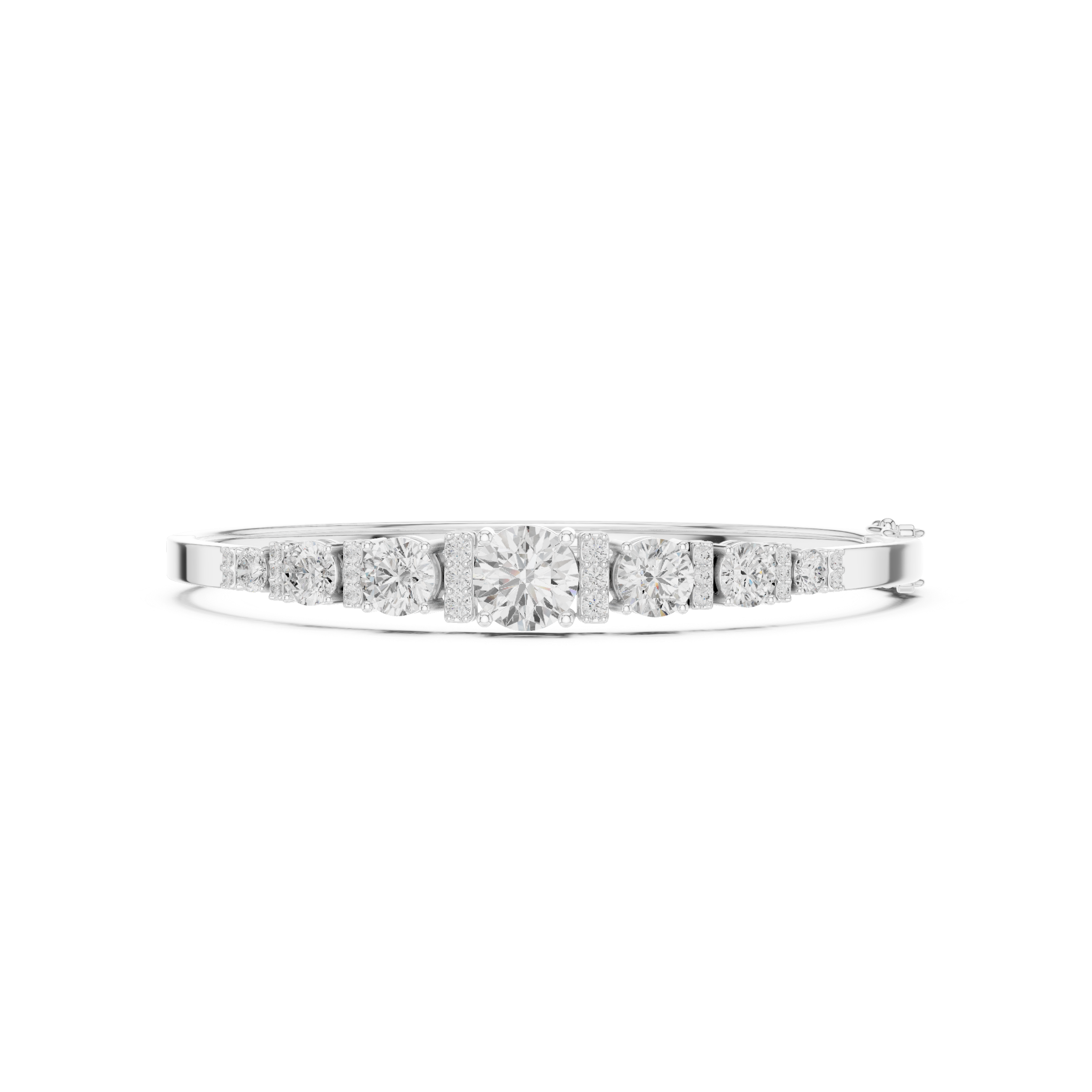 Graduated Round Diamond Bangle Bracelet