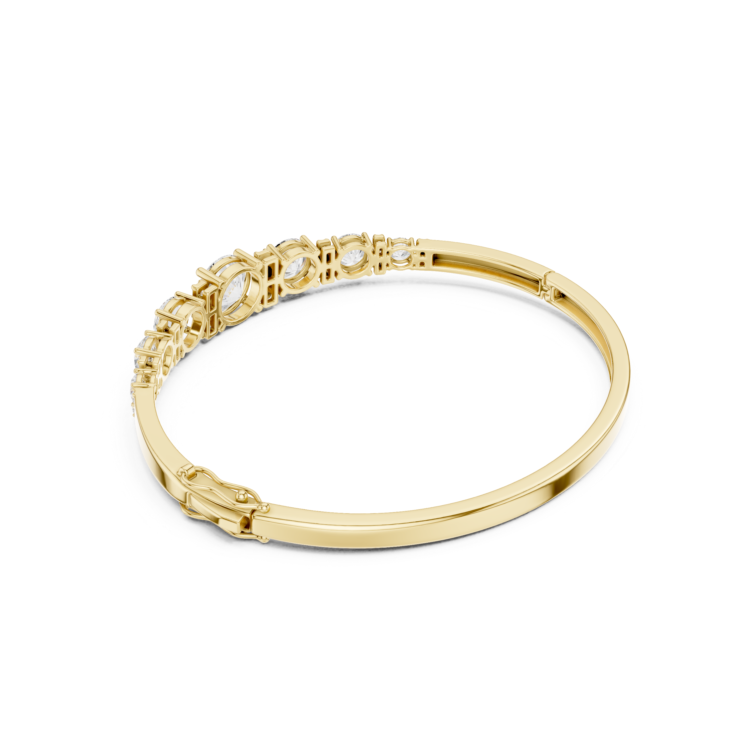 Graduated Round Diamond Bangle Bracelet